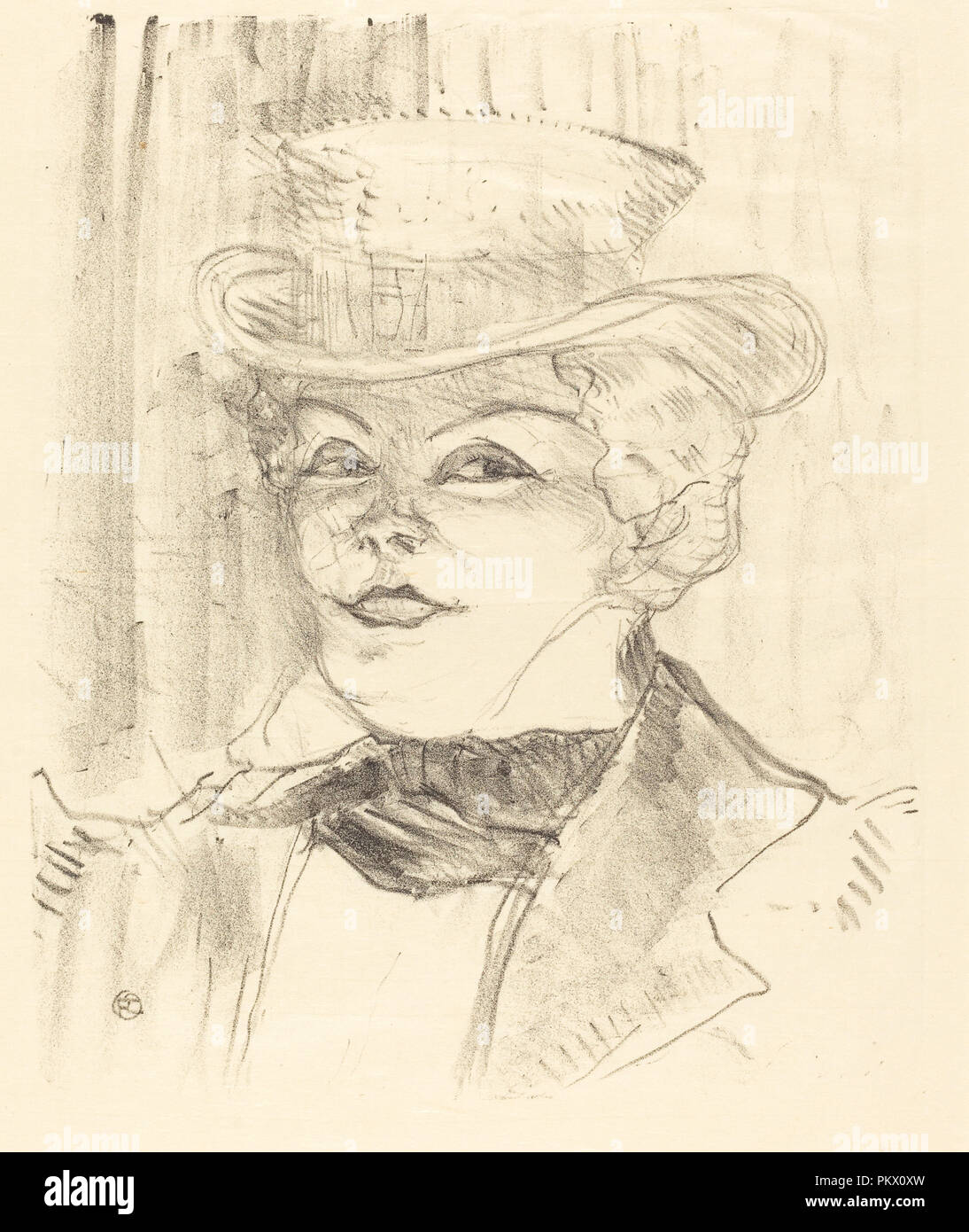 Mme. Réjane. Stand: 1898. Medium: Lithographie. Museum: Nationalgalerie, Washington DC. Autor: Henri de Toulouse-Lautrec. Stockfoto