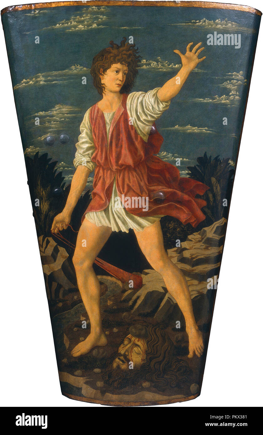 David mit dem Leiter der Goliath. Vom: C. 1450/1455. Maße: gesamt (Breite oben): 115,5 x 76,5 cm (45 1/2 x 30 1/8 in.) Insgesamt (Breite unten): 115,5 x 40,6 cm (45 1/2 x 16 in.). Medium: Tempera auf Leder auf Holz. Museum: Nationalgalerie, Washington DC. Autor: Andrea DEL CASTAGNO. CASTAGNO ANDREA. CASTAGNO, ANDREA DEL. John Singleton Copley. Stockfoto