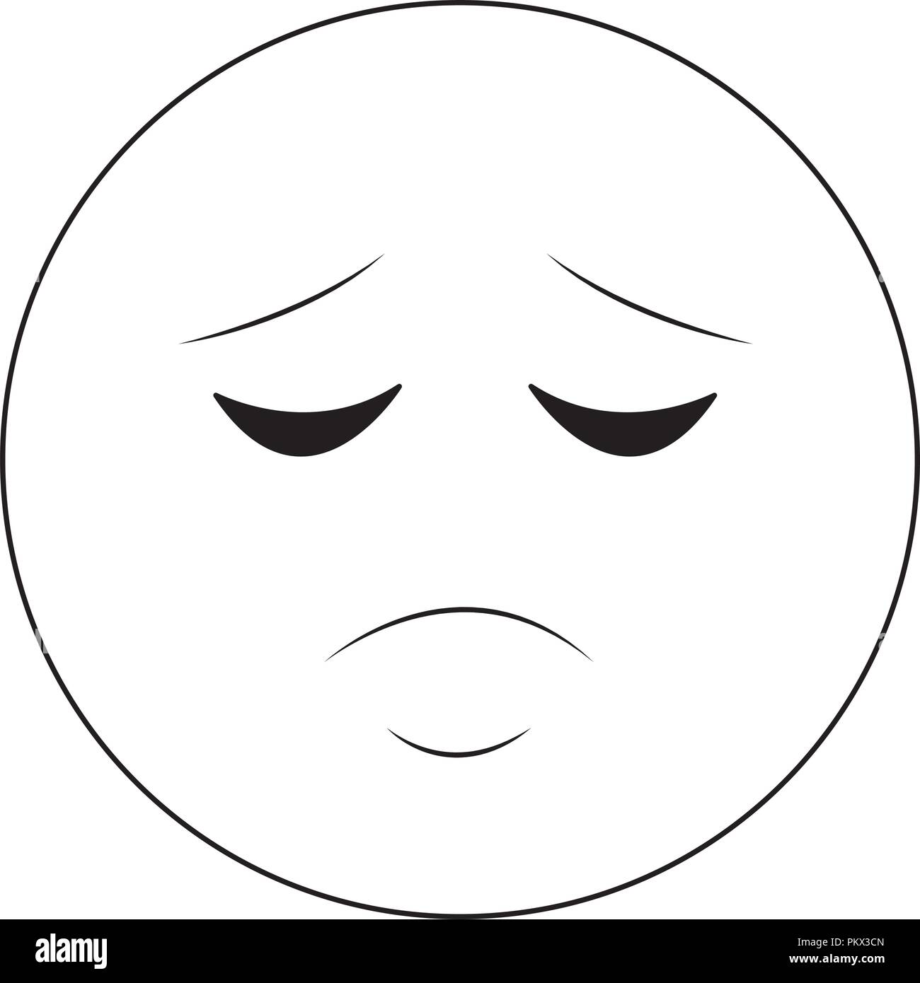 Traurige emoticon Chat in Schwarz und Weiß Stock-Vektorgrafik - Alamy