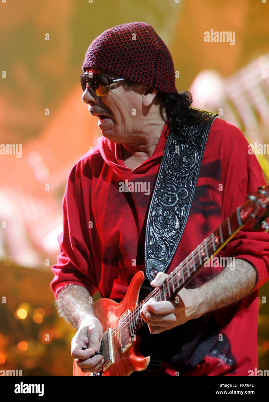 Carlos Santana führt in Konzert im Seminole Hard Rock Hotel und Kasino in Hollywood, Florida am 30. April 2009. Stockfoto