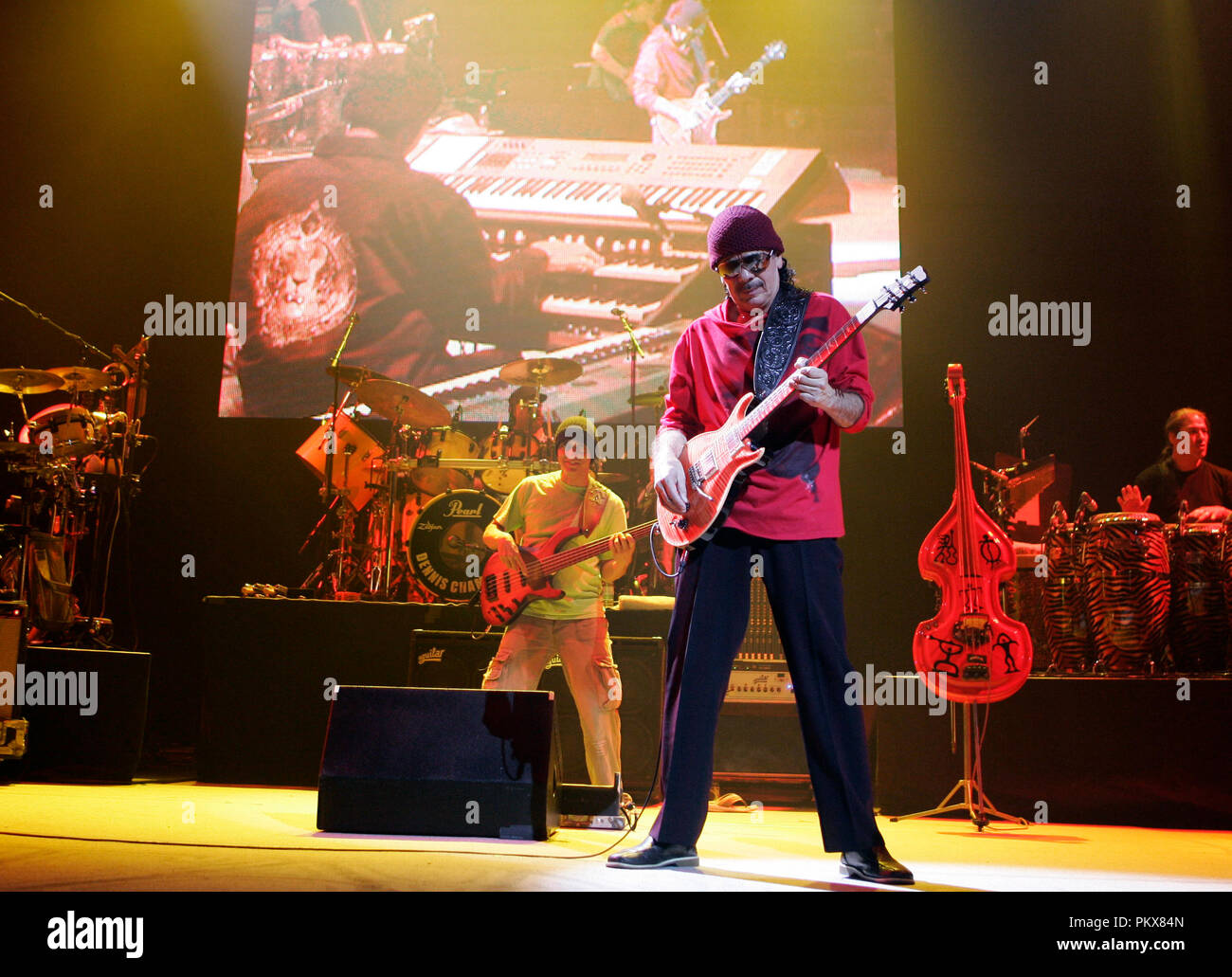 Carlos Santana führt in Konzert im Seminole Hard Rock Hotel und Kasino in Hollywood, Florida am 30. April 2009. Stockfoto