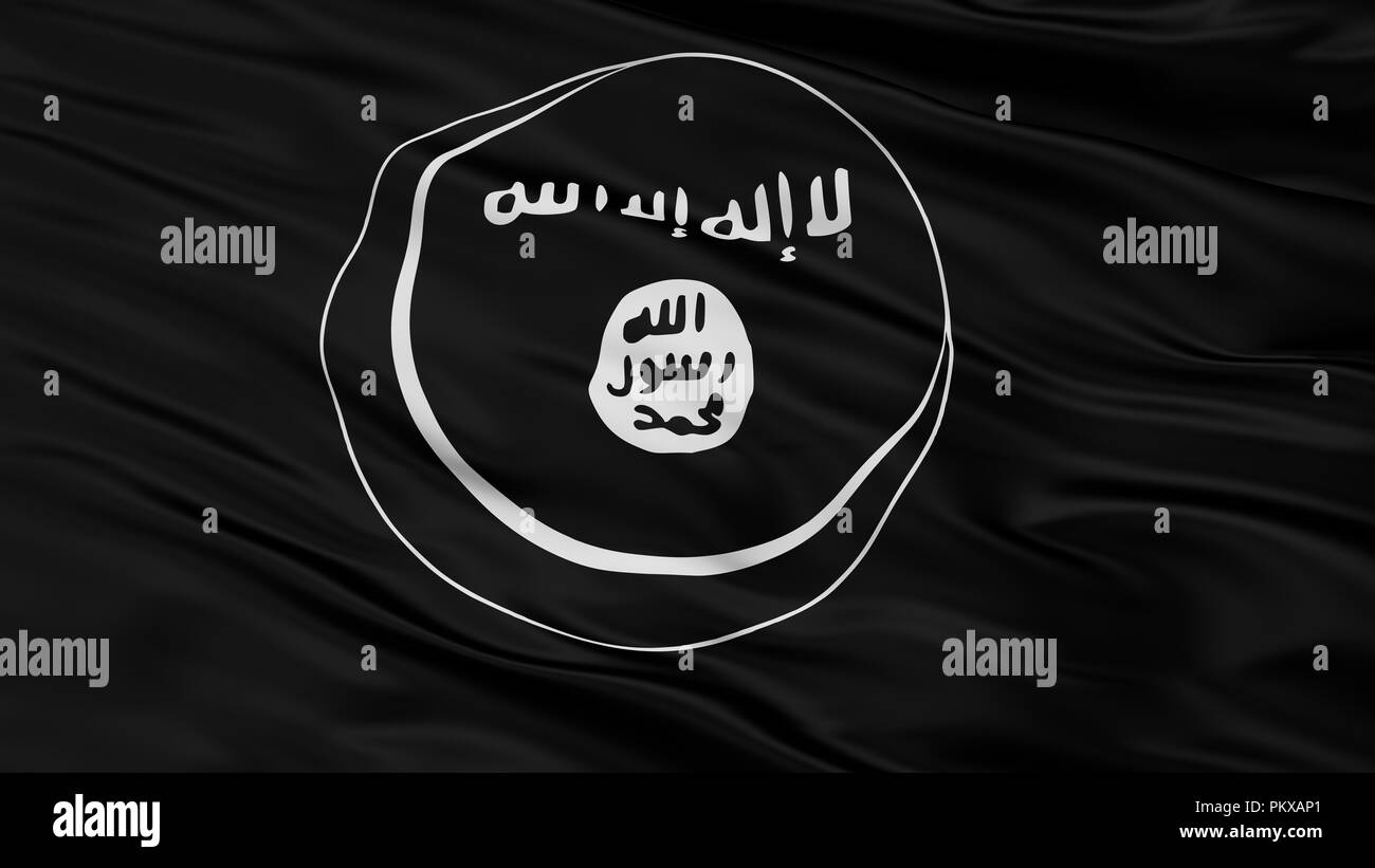 Östlichen indonesischen Mujahidin Mujahidin Flagge, Detailansicht, 3D-Rendering Stockfoto