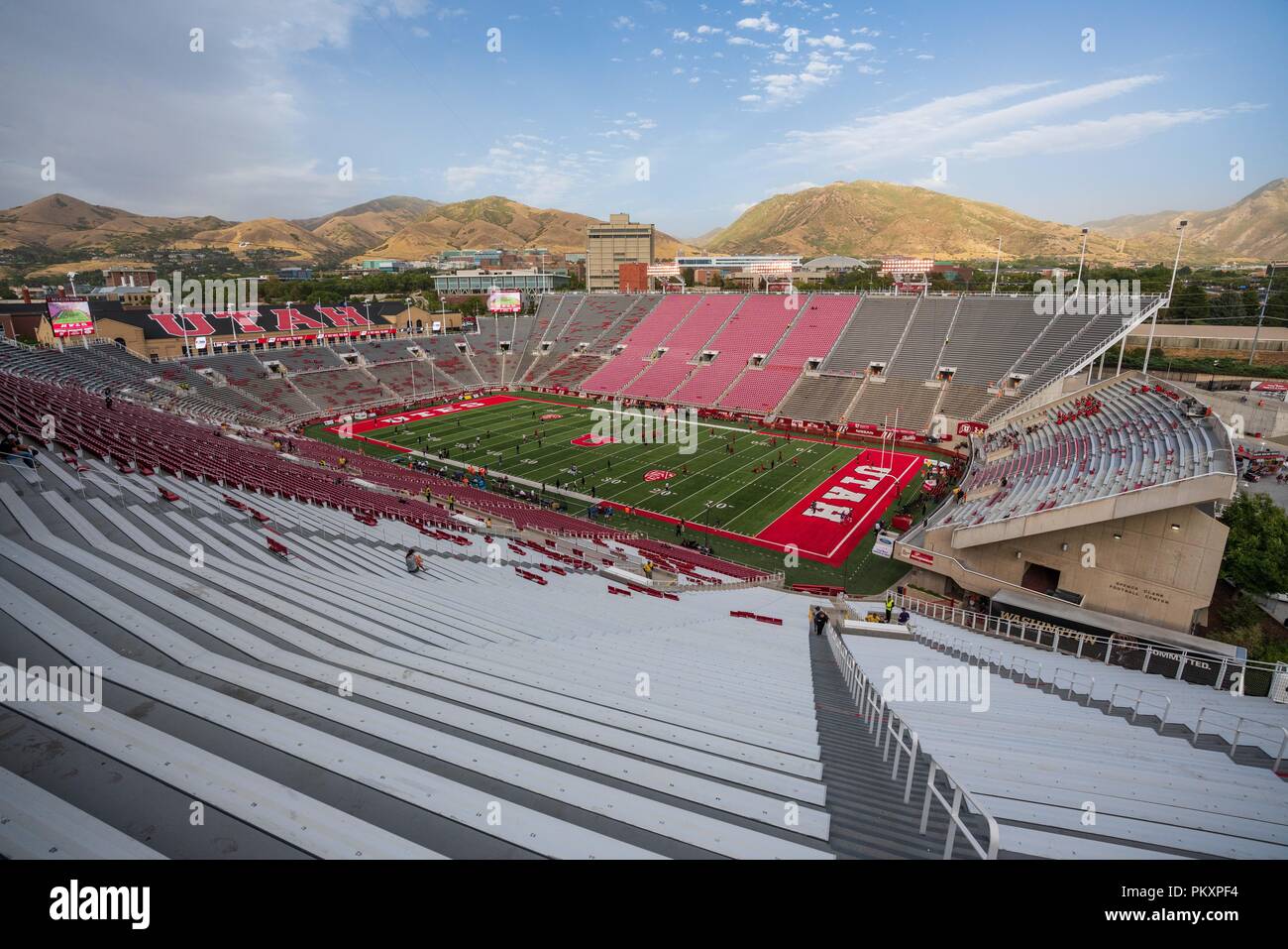 Salt Lake City, USA. 15. September 2018. Reis - Eccles Stadium vor dem NCAA College Football Spiel zwischen Washington und Utah am Samstag September 15, 2018 am Reis - Eccles Stadium in Salt Lake City, UT. Jakob Kupferman/CSM Credit: Cal Sport Media/Alamy leben Nachrichten Stockfoto