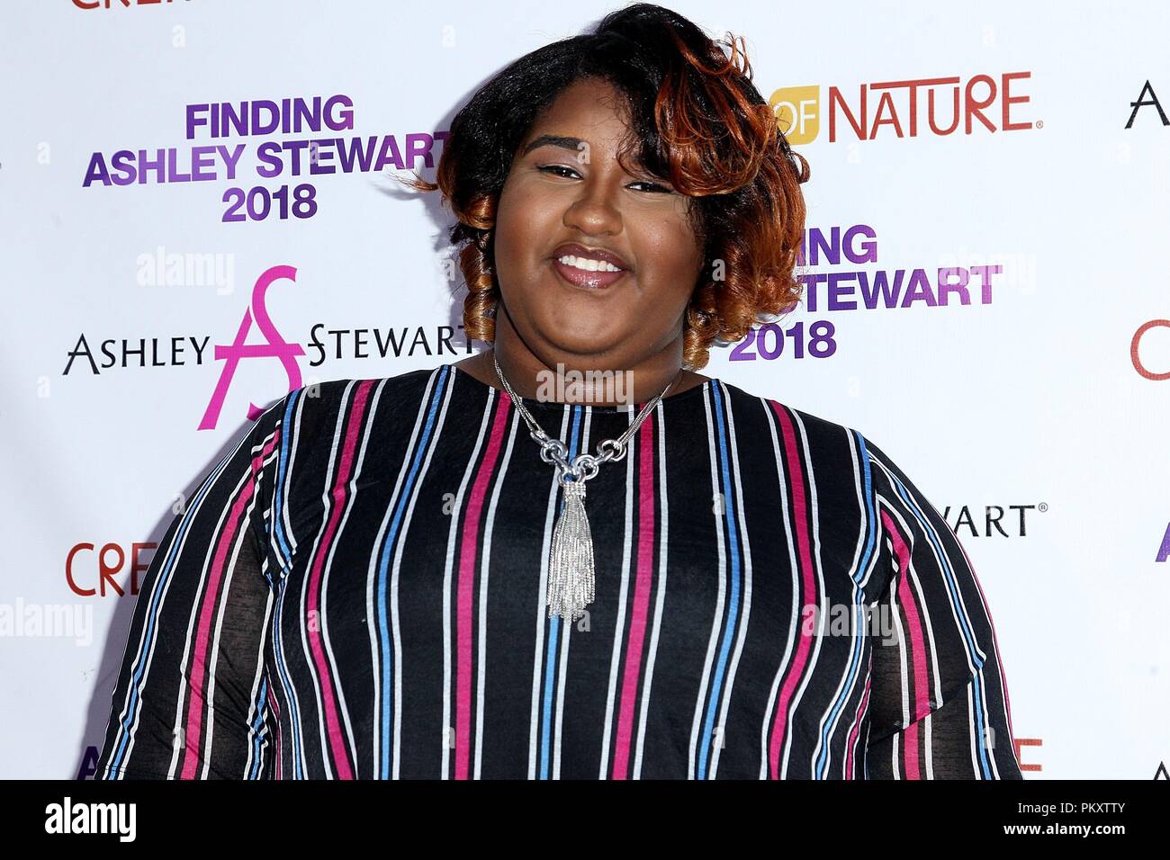 Brooklyn, NY, USA. 15 Sep, 2018. Dominique Harrell in der Ankunftshalle für 2018 finden Ashley Stewart Finale, Kings Theatre, Brooklyn, NY 15. September 2018. Quelle: Steve Mack/Everett Collection/Alamy leben Nachrichten Stockfoto