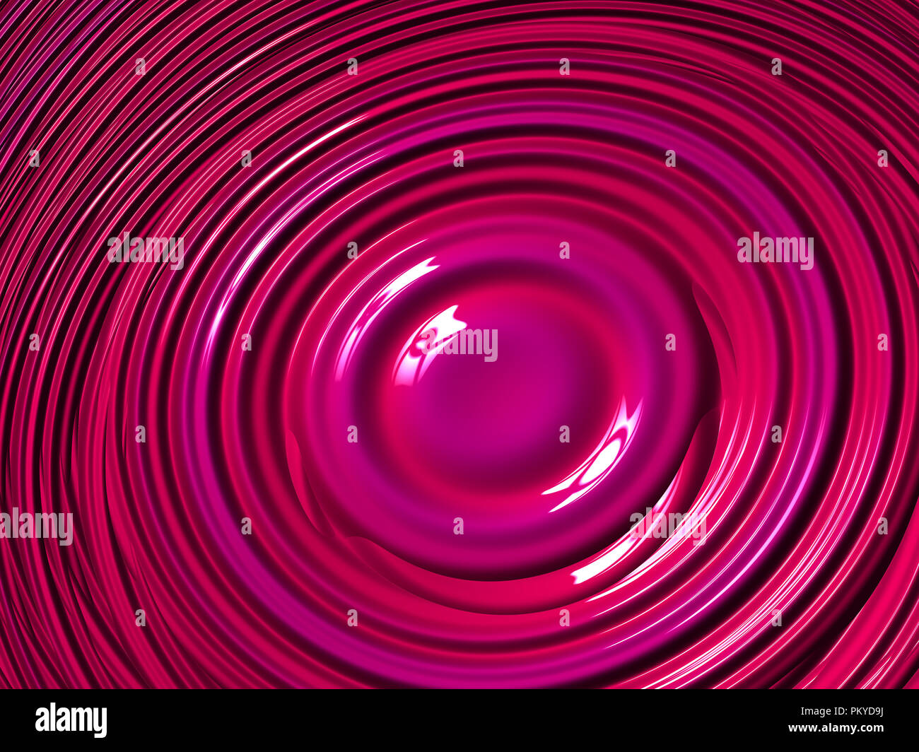 Schöne rosa digitale Fraktal Bild mit Wirkung von kreisförmigen Wellen in glänzendem Lack Stockfoto