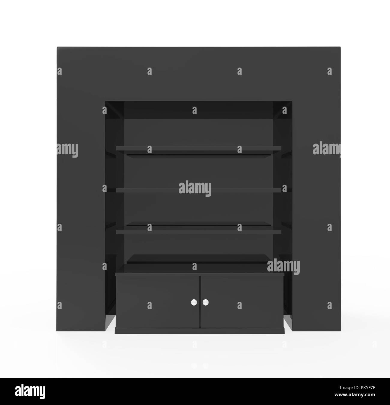 Telefon Zubehör Ständer, retail Display stand mit Haken für Produkt-, Anzeige steht auf weißem Hintergrund. 3D-Darstellung Stockfoto