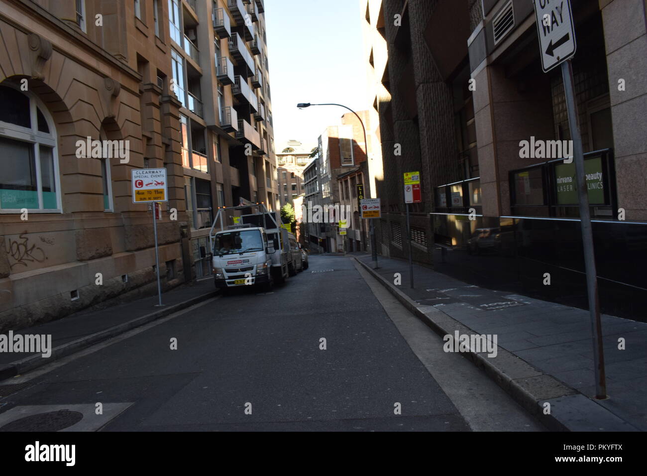 Australische Schilder & Fußgänger Stockfoto