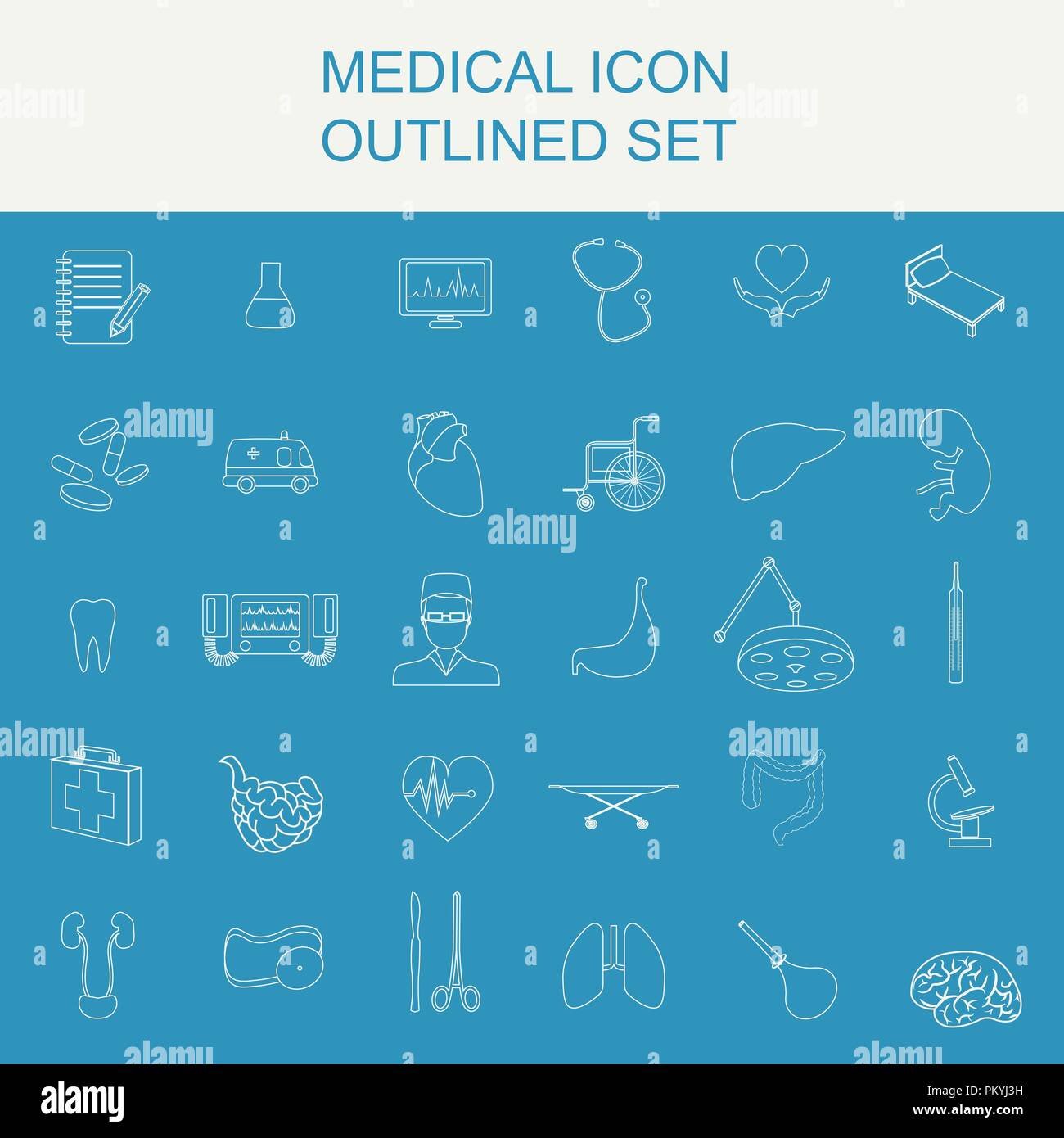 Medizin und Gesundheitswesen Icon Set. Vector Illustration Stock Vektor