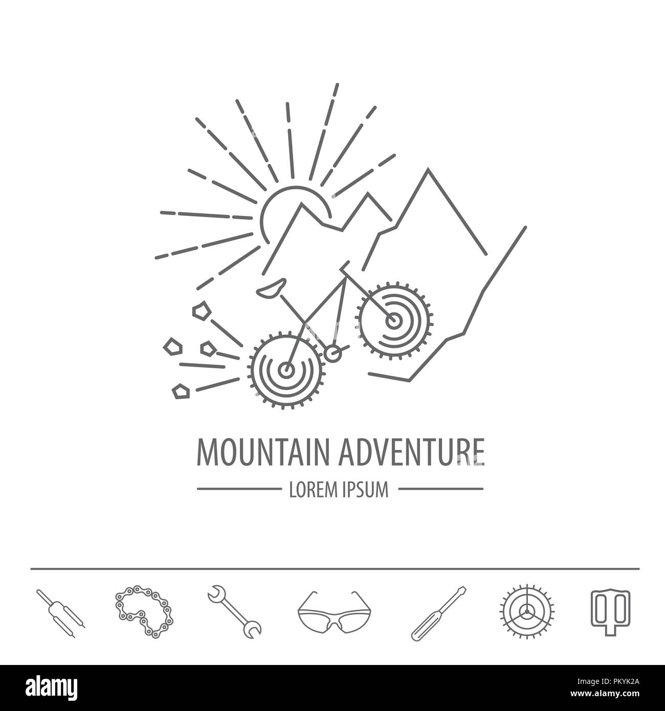 Fahrrad thin line Design logo Vorlage. Vector Illustration Stock Vektor