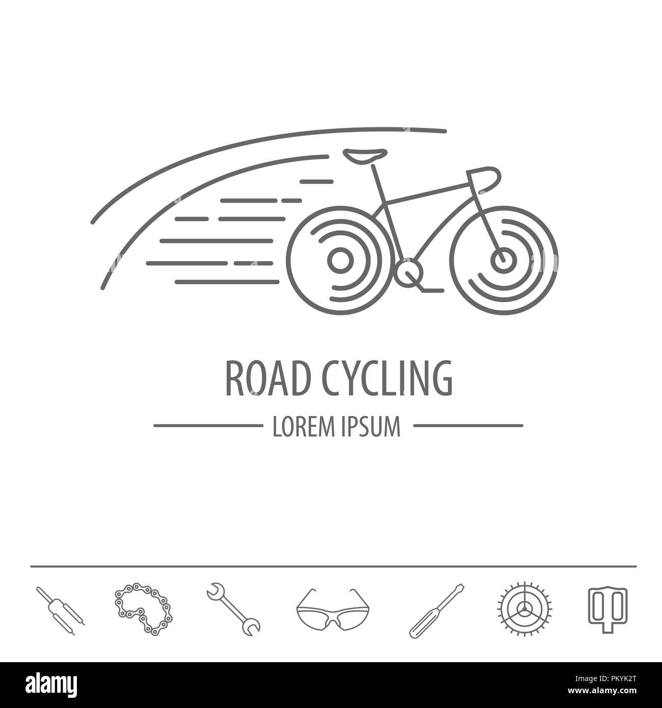 Fahrrad thin line Design logo Vorlage. Vector Illustration Stock Vektor