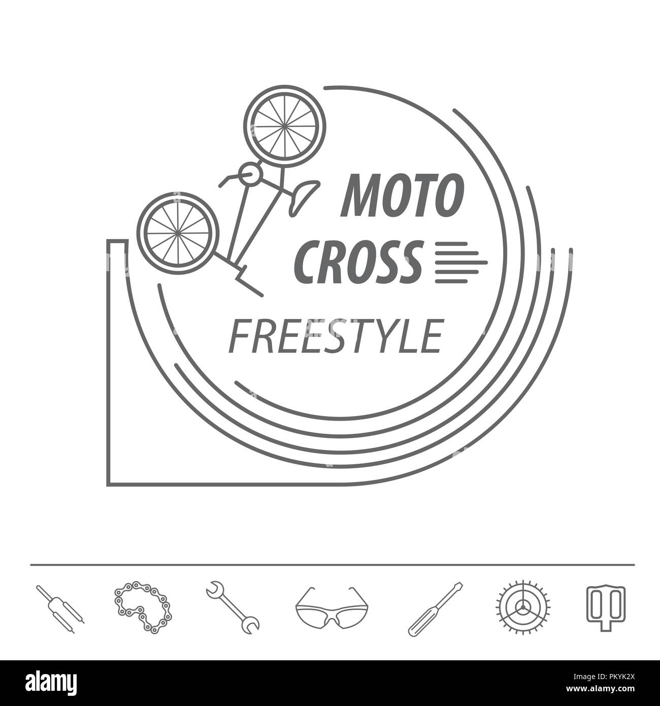 Fahrrad thin line Design logo Vorlage. Vector Illustration Stock Vektor