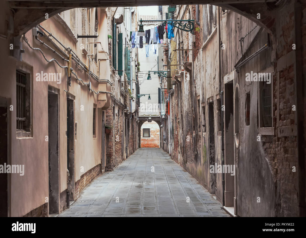 Blick auf die Straße von Venedig, Italien Stockfoto