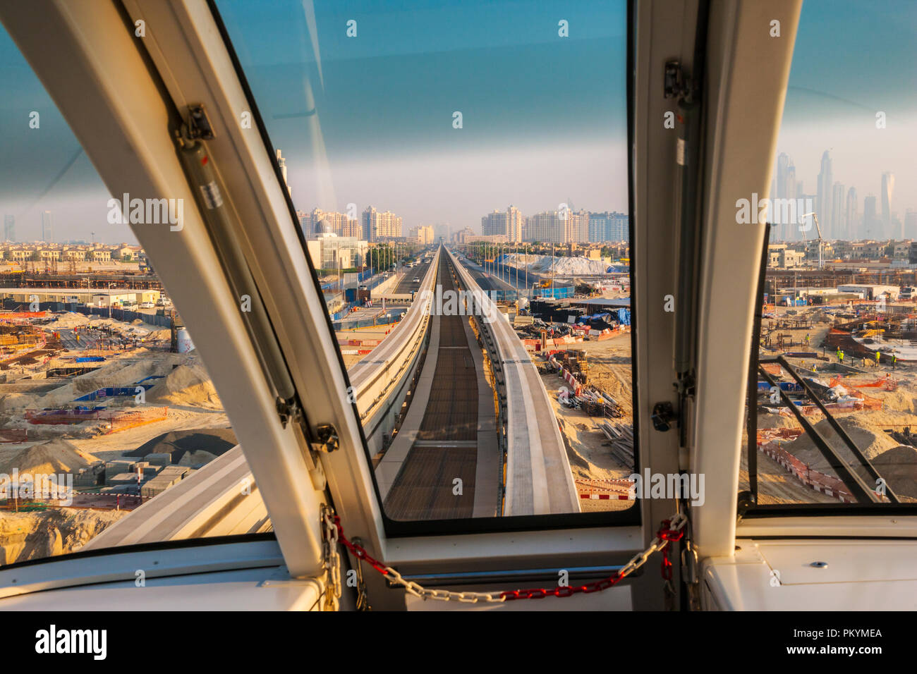 Palm Jumeirah Monorail in Dubai Stockfoto