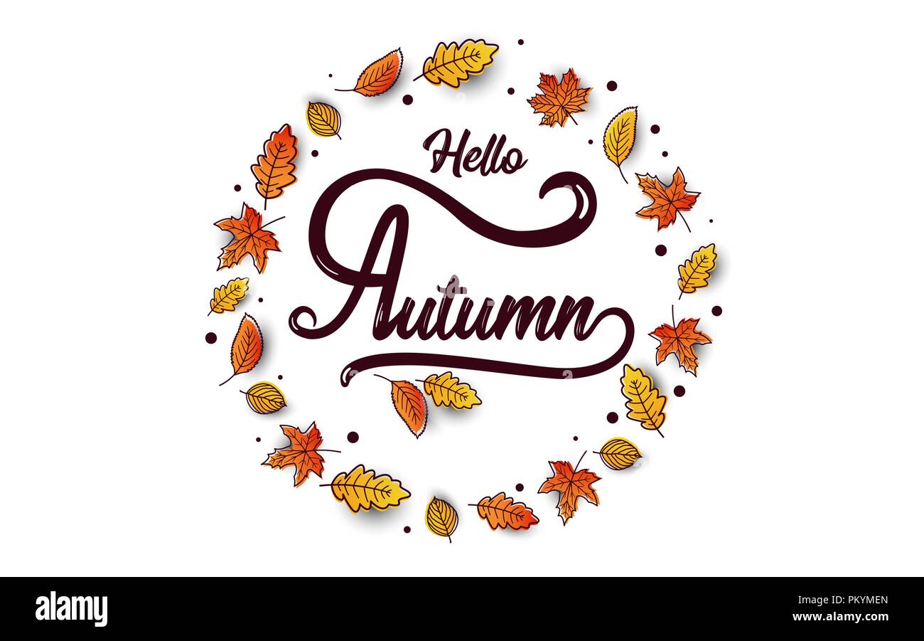 Herbst Hintergrund Layout mit Blättern Vorlagen für Plakate, Banner, Flyer dekorieren. Stock Vektor