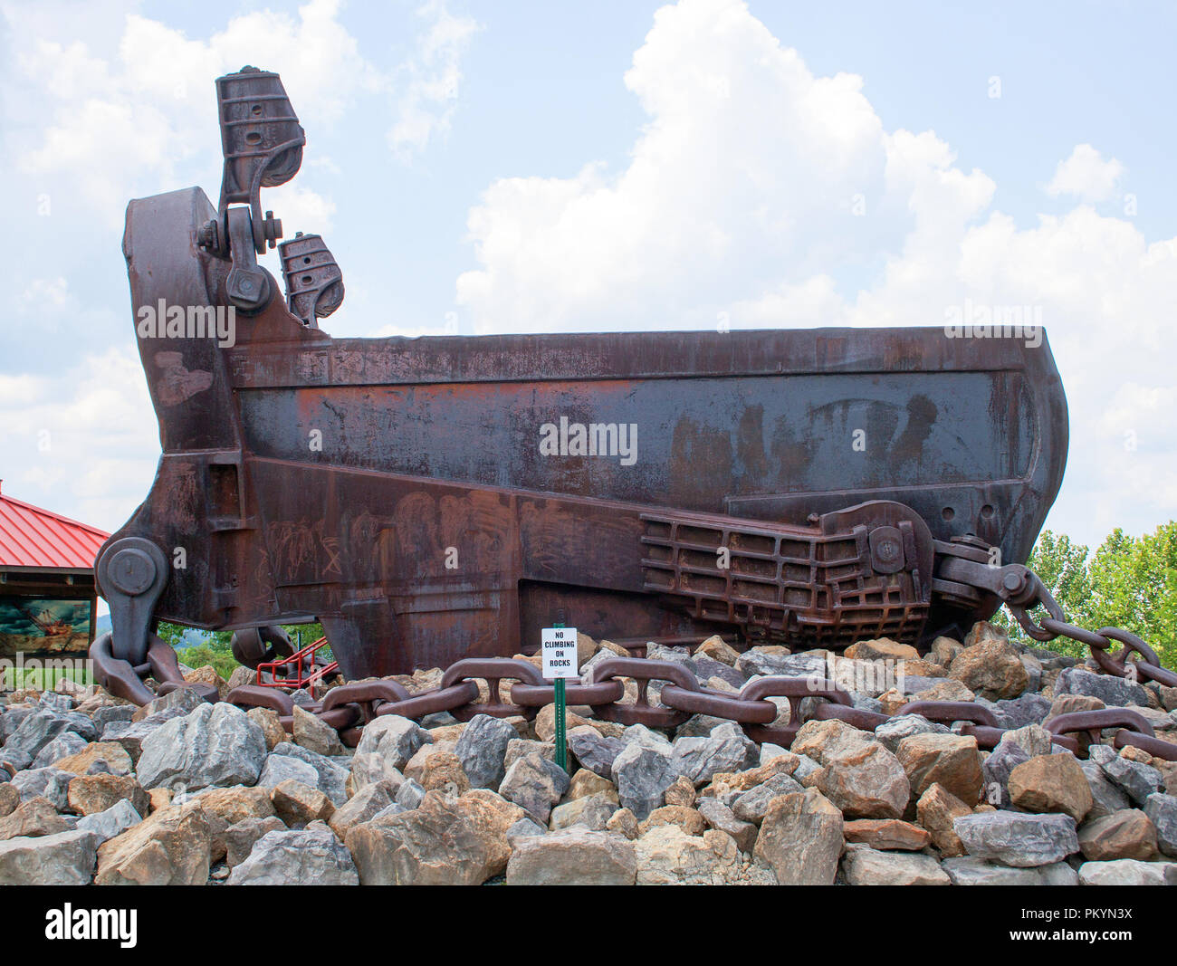 Big Muskie’s Bucket in McConnelsville, Ohio, ist die weltweit größte Grabmaschine mit einem Eimer und heute ein historisches Wahrzeichen. Stockfoto