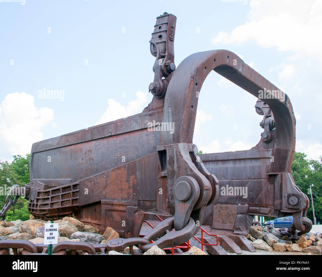 Big Muskie’s Bucket in McConnelsville, Ohio, ist die weltweit größte Grabmaschine mit einem Eimer und heute ein historisches Wahrzeichen. Stockfoto