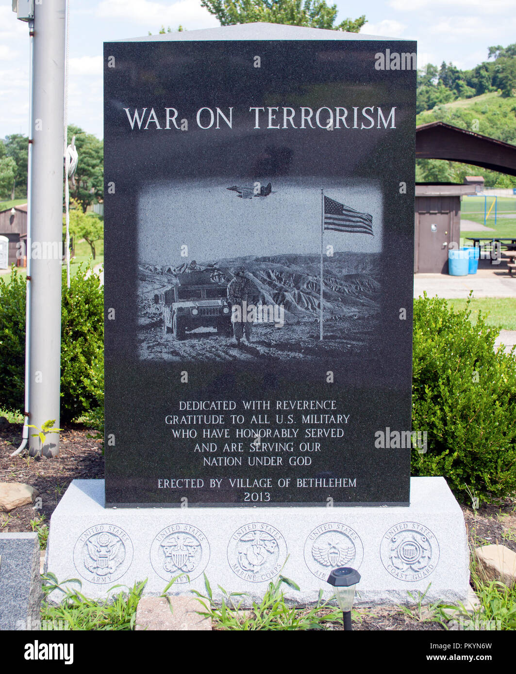 Das war on Terror Monument in Bethlehem, West Virginia, ehrt den Mut und die Opfer von Soldaten und Frauen. Stockfoto