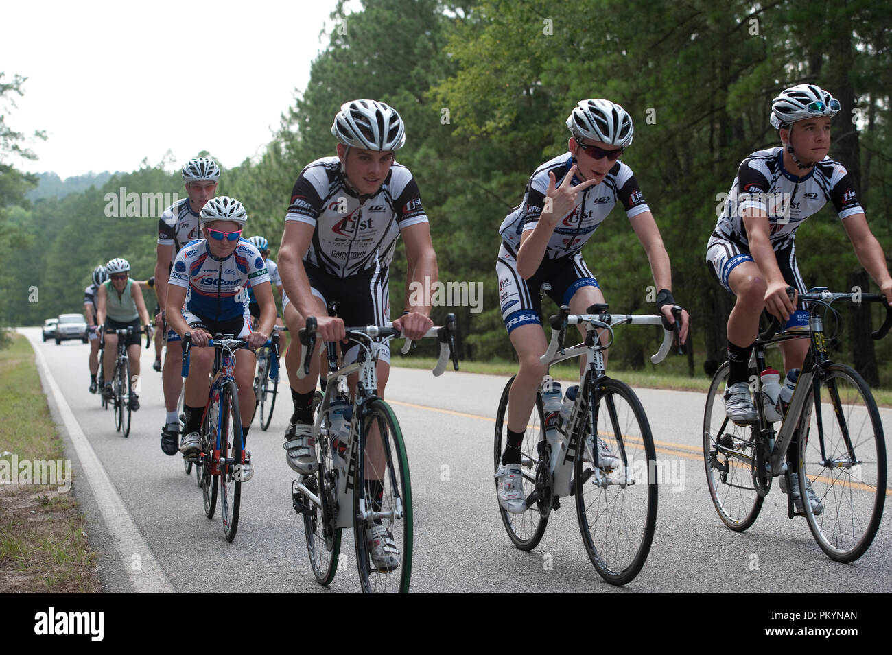 UNITED STATES - Juni 21: Team HPC/Fahrrad Outfitters während einer Trainingsfahrt auf der Straße natürlich an die USA, die Junioren U23 Elite Road Staatsangehörigen in Stockfoto