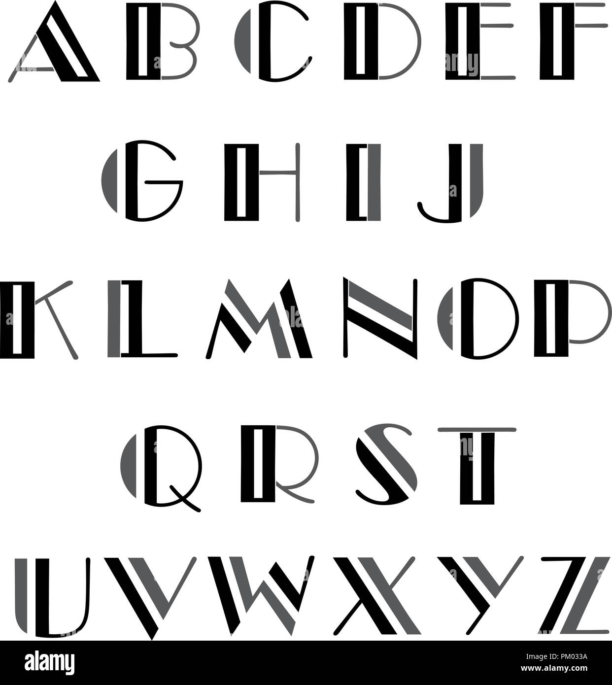 Vector Illustration eines Alphabets font Großbuchstaben Stock Vektor