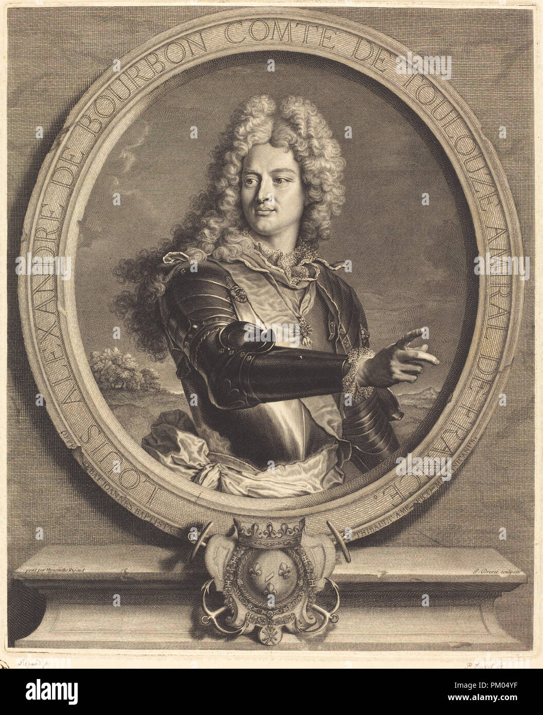 Louis-Alexandre de Bourdon, comte de Toulouse. Stand: 1714. Medium: Gravur. Museum: Nationalgalerie, Washington DC. Autor: Pierre Drevet nach Hyacinthe Rigaud. Stockfoto