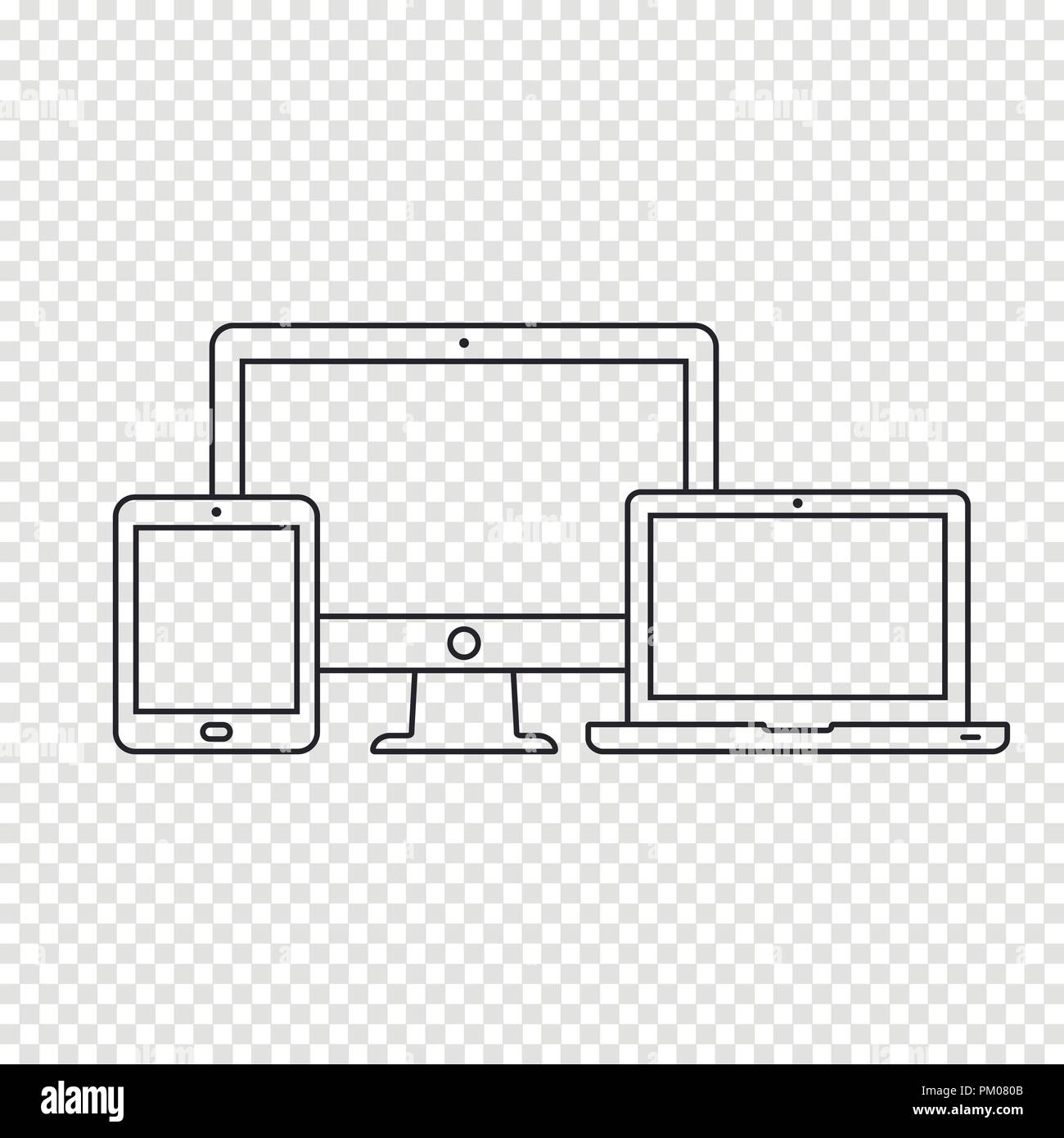 Geräte Zeile für Symbole Stock Vektor