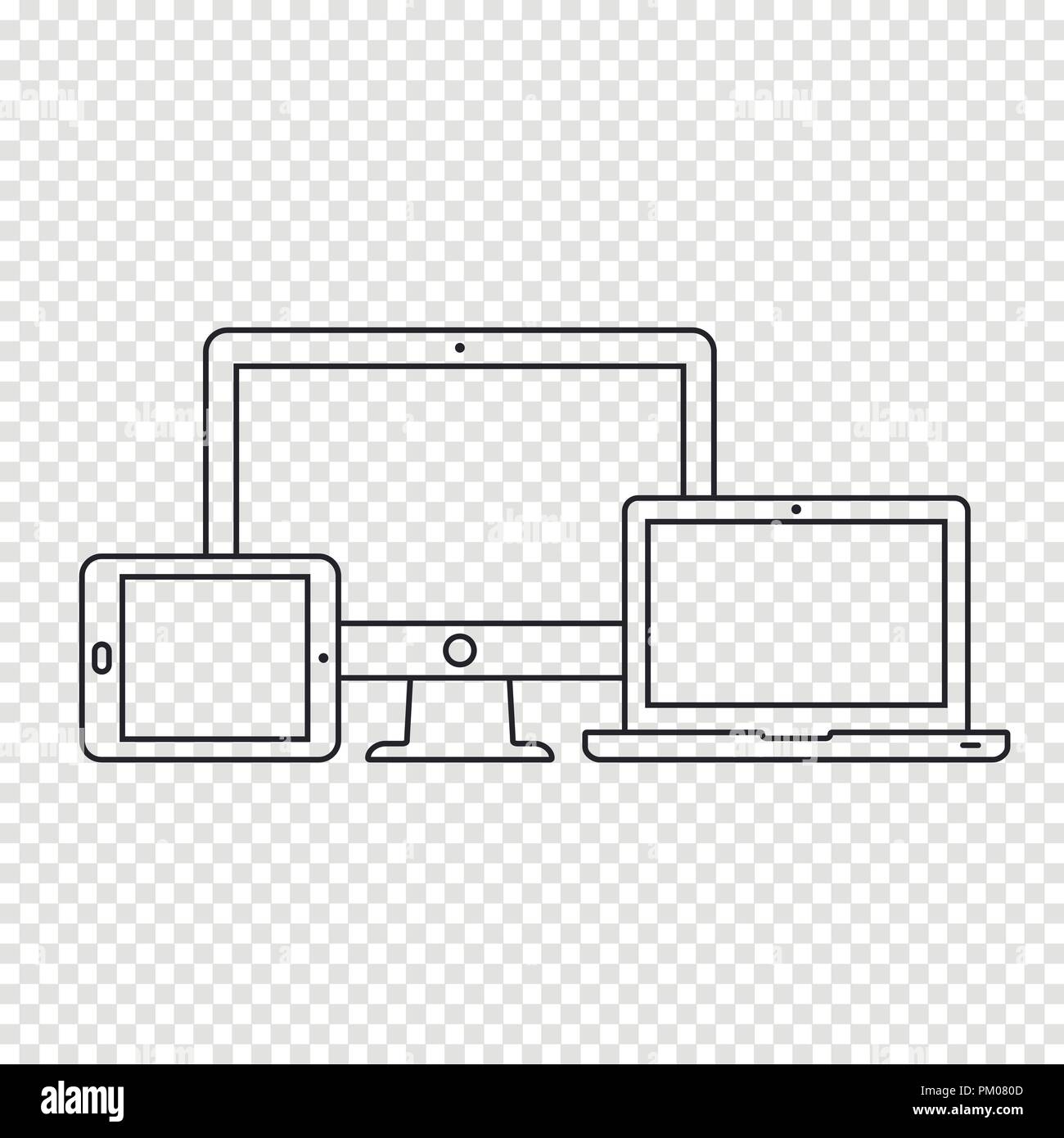 Reaktionsschnelle geräte Symbole Stock Vektor