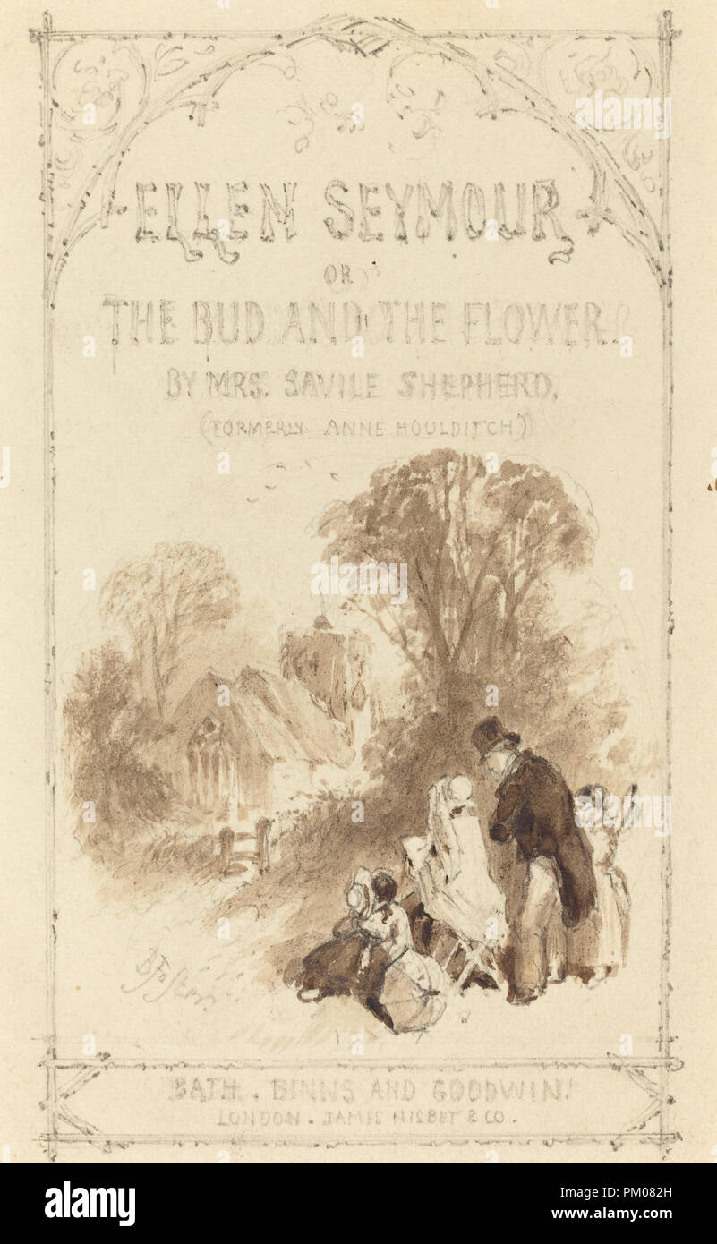 Titel Seite für 'Ellen Seymour'. Maße: Blatt: 14,1 x 8,8 cm (5 9/16 x 3 7/16 in.). Medium: Braun wob Waschen und Graphit auf Papier. Museum: Nationalgalerie, Washington DC. Thema: Myles Birket Foster. Stockfoto