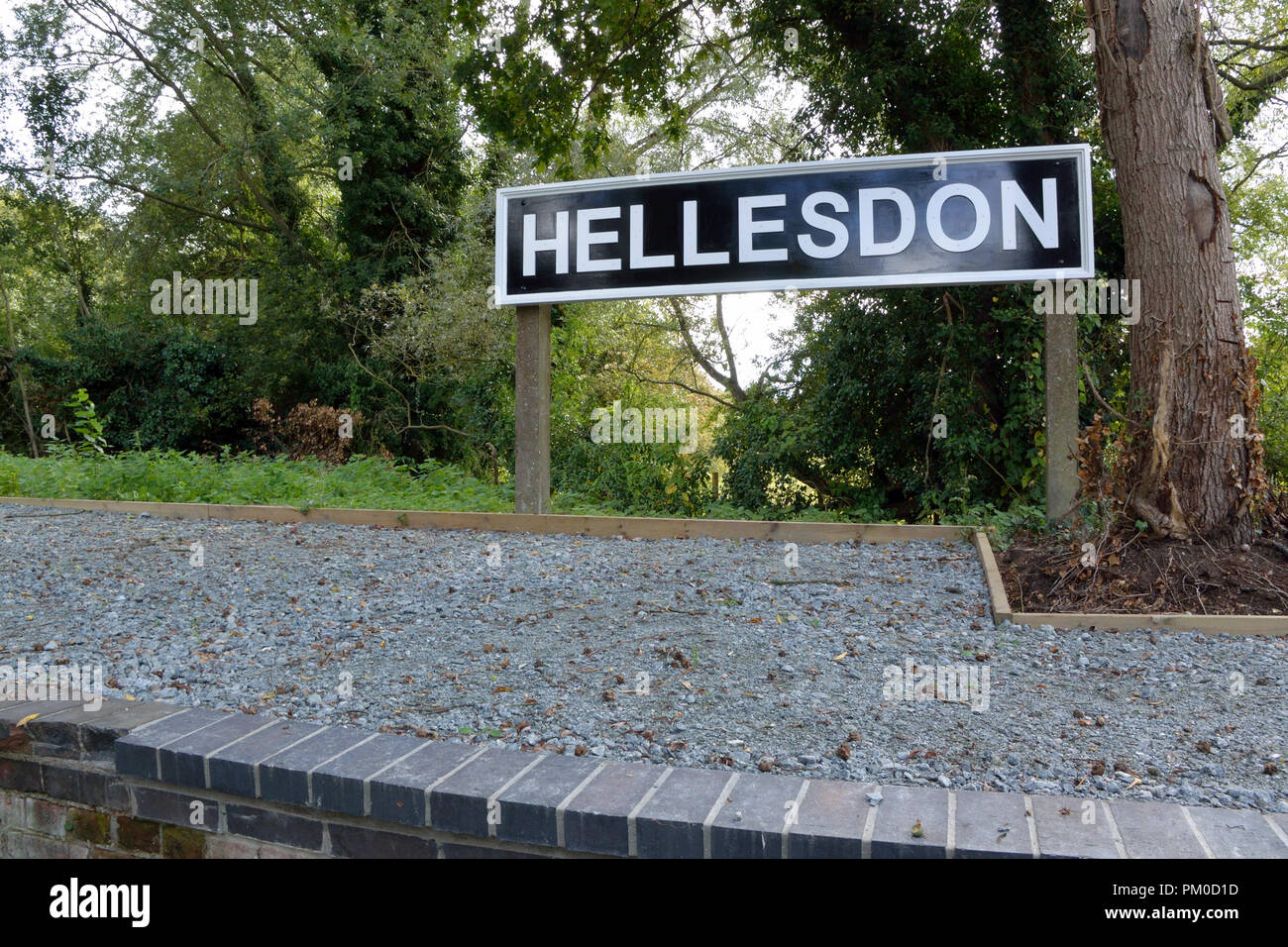 Neu renovierte Hellesdon Plattform, auf der alten Midland and Great Northern Railway, jetzt auf der Marriotts so lange Fußweg/cycleway Stockfoto