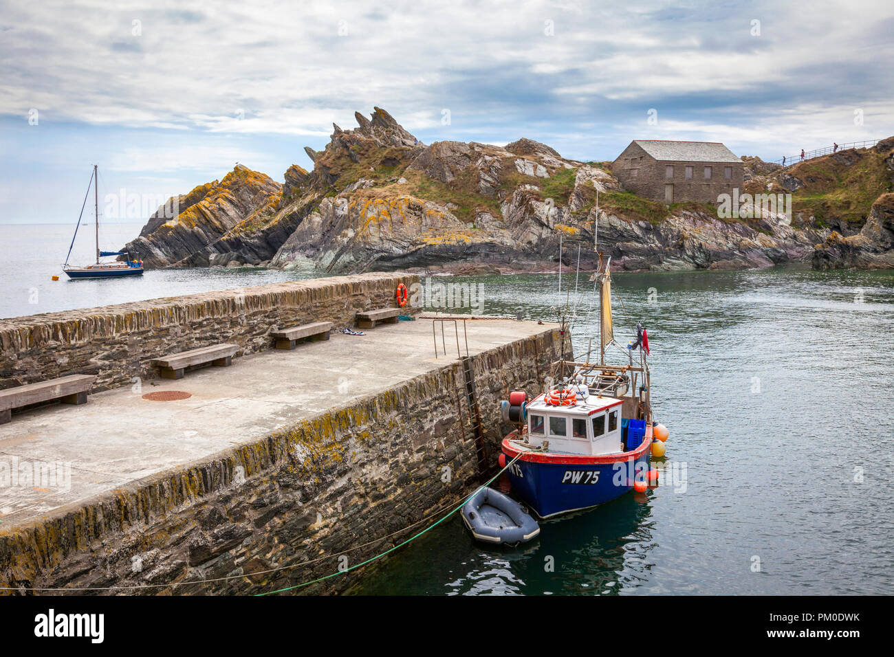 Der Hafen in Polperro, Cornwall, England, UK Stockfoto