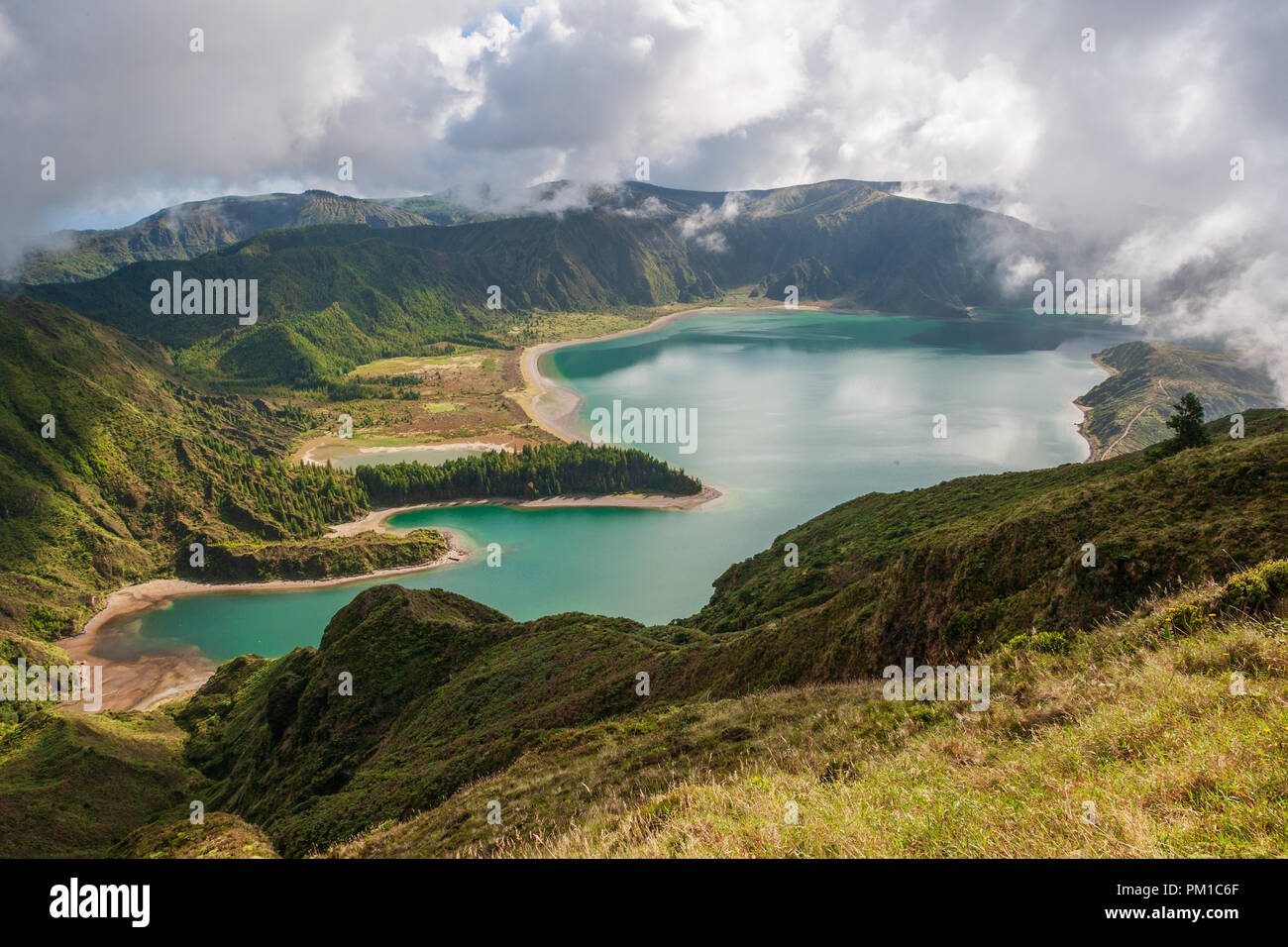 Blick auf den See fogo Sao Miguel Azoren Stockfoto