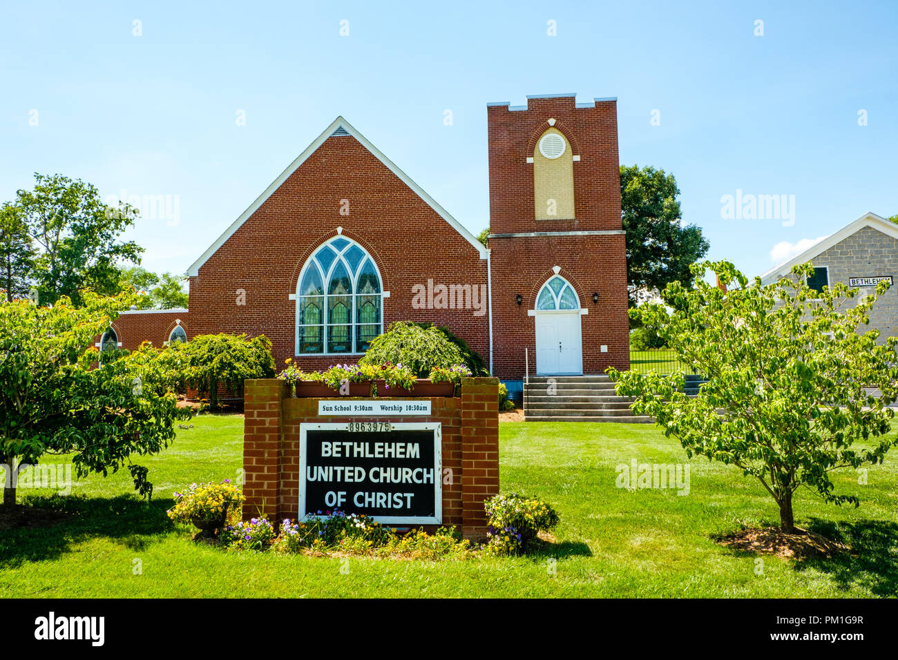 Bethlehem Vereinigte Kirche Christi, 11923 North Valley Pike, Broadway, Virginia Stockfoto