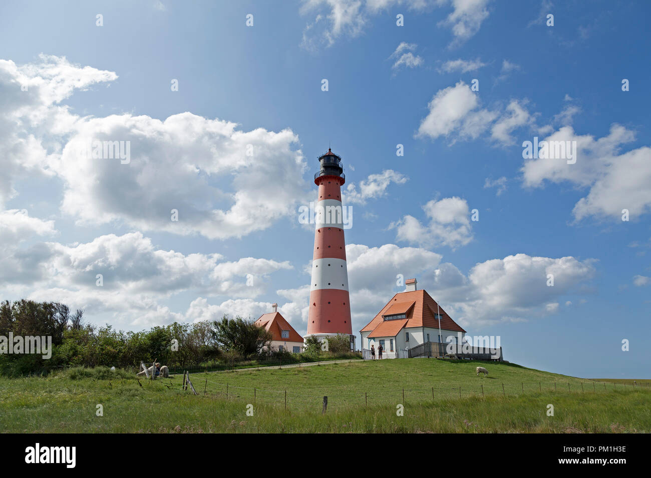 Leuchtturm Westerhever, Schleswig-Holstein, Deutschland Stockfoto