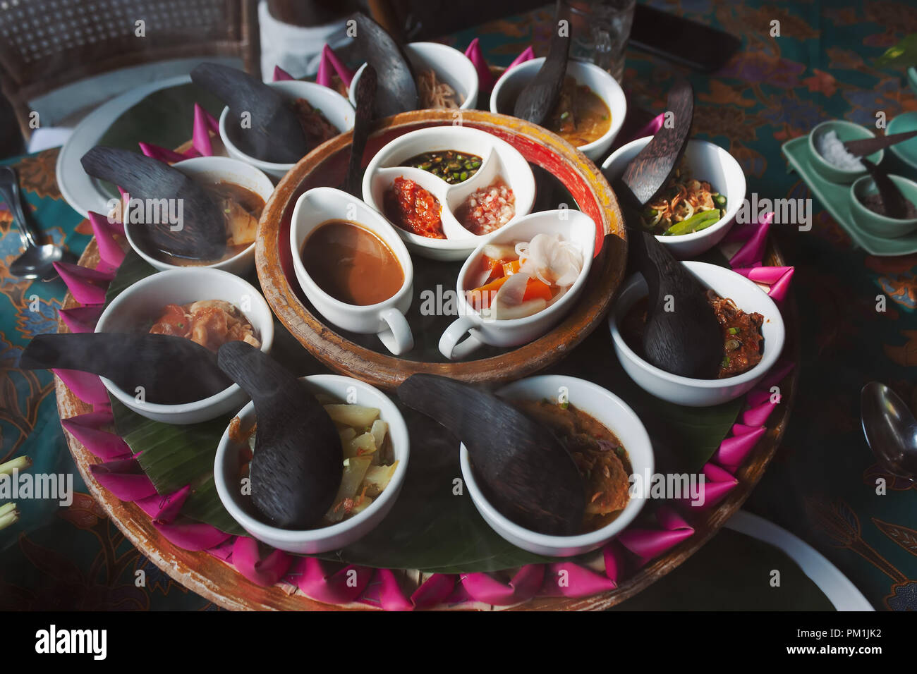 Traditionelle balinesische Essen in Bali. Stockfoto