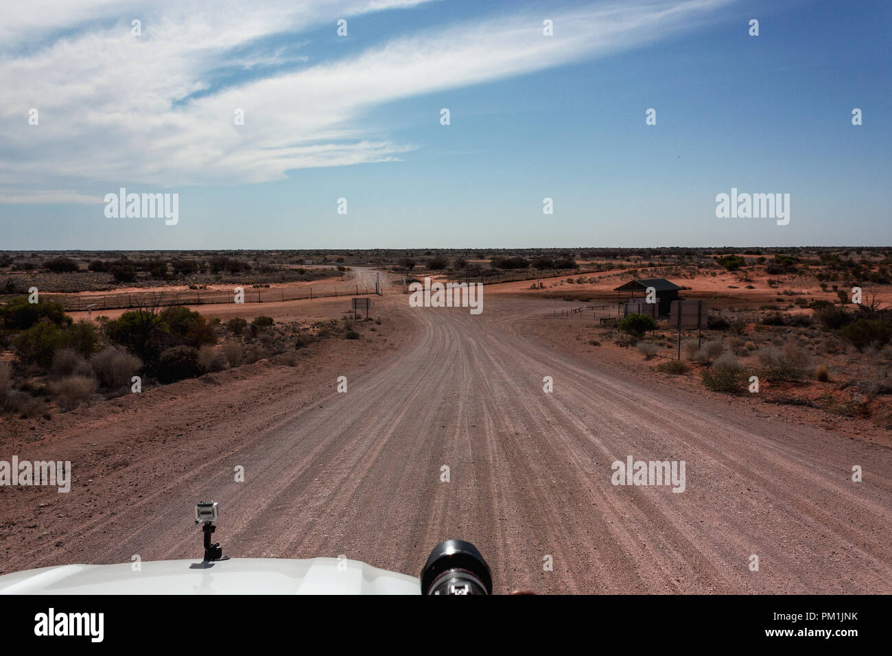 Kamera auf der Motorhaube der 4WD Off-Road-van im Outback Australien installiert Stockfoto