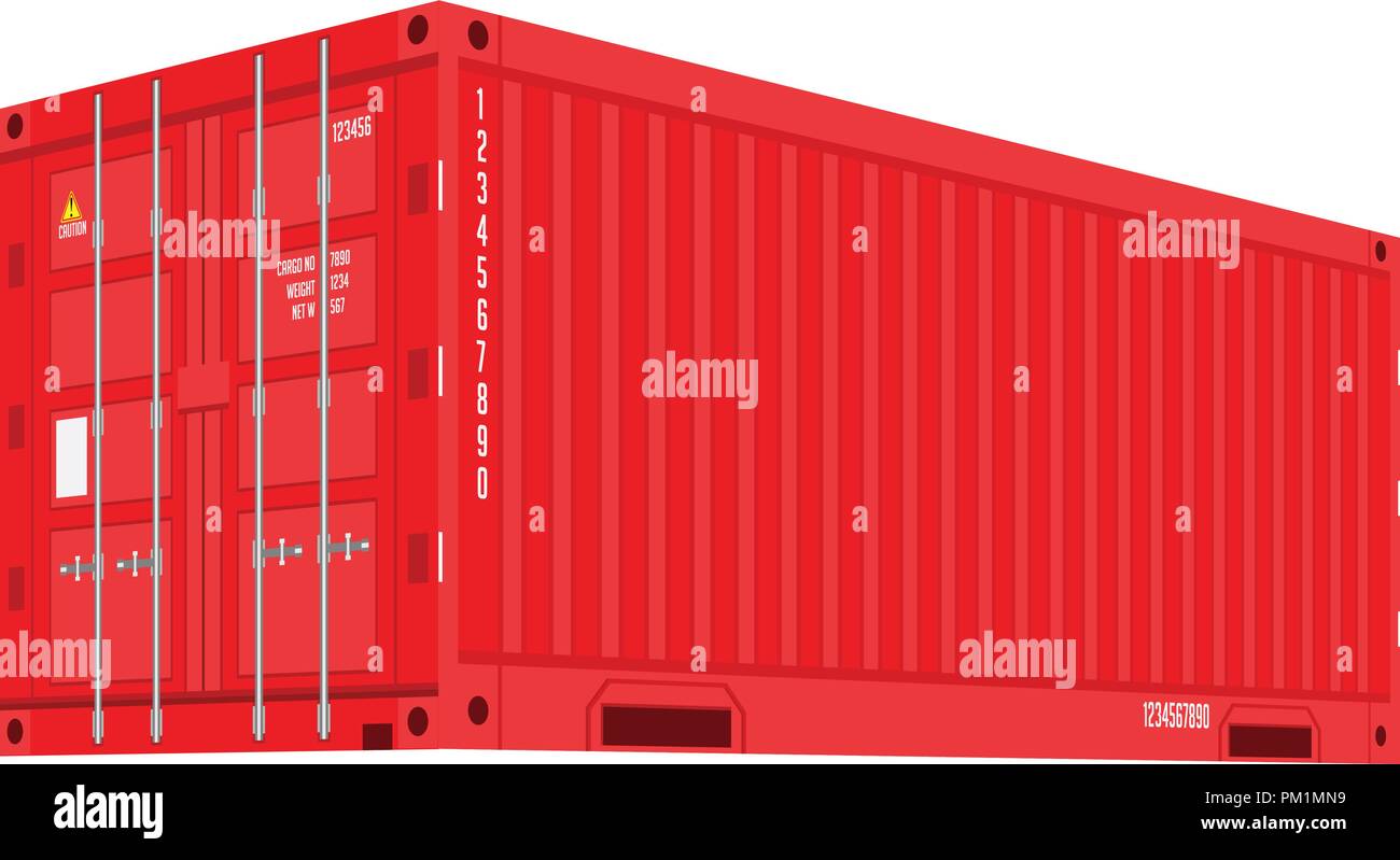 Rot Versand Cargo Container für Logistik und Transport. Flache Color Vector Illustration Stock Vektor