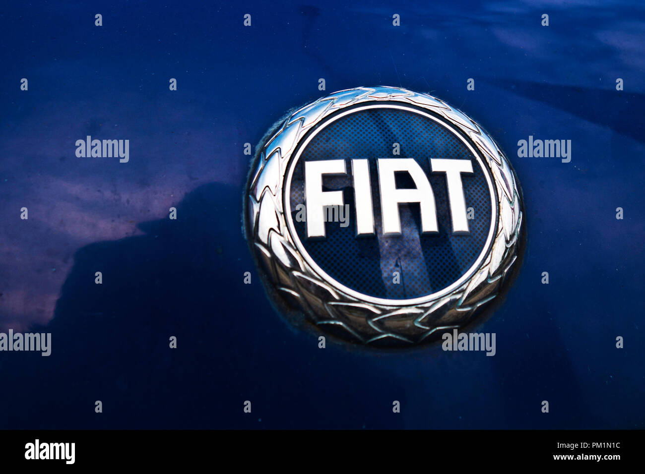 FIAT Auto hersteller Logo auf ein Auto Stockfoto