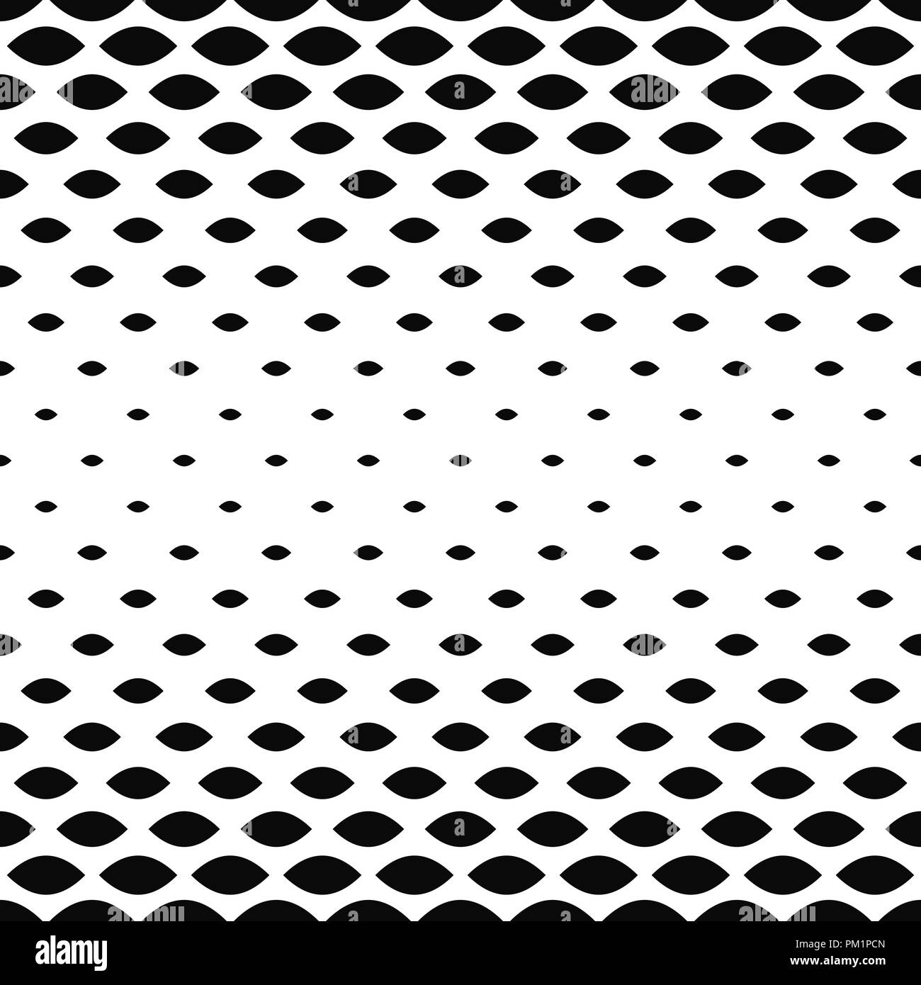 Monochrome gebogene Form Muster Hintergrund Stock Vektor