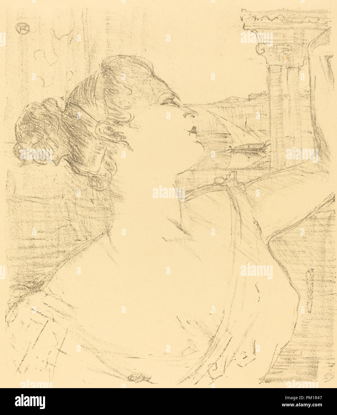 Subra der Oper? (Subra, de l'Opéra?). Stand: 1896. Medium: Lithographie in Schwarz. Museum: Nationalgalerie, Washington DC. Autor: Henri de Toulouse-Lautrec. Stockfoto