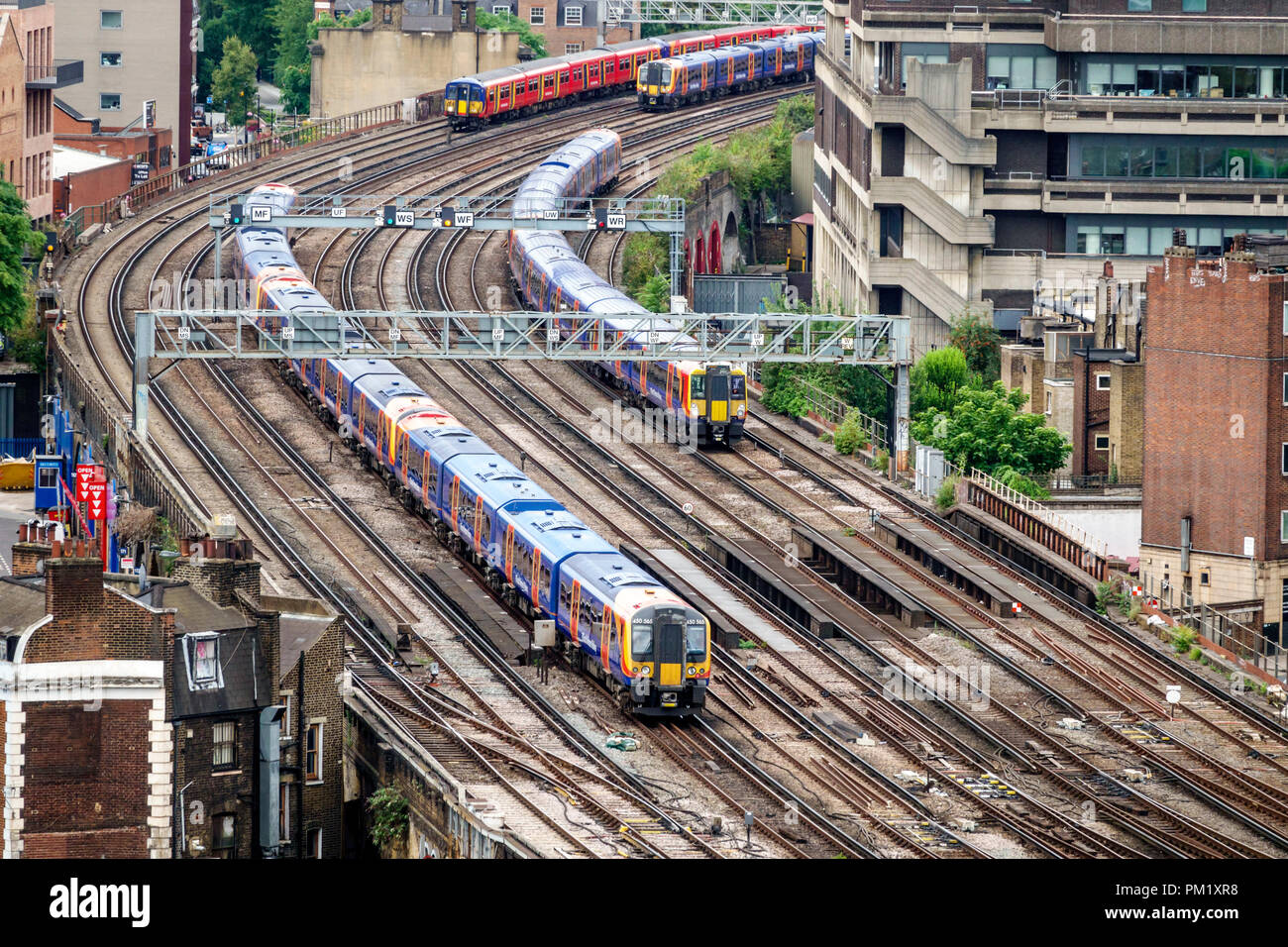 London England, Großbritannien, Großbritannien Großbritannien, South Bank, Lambeth, London Waterloo, Bahnhof, South Western Railway, Endstation des nationalen Eisenbahnnetzes, t Stockfoto