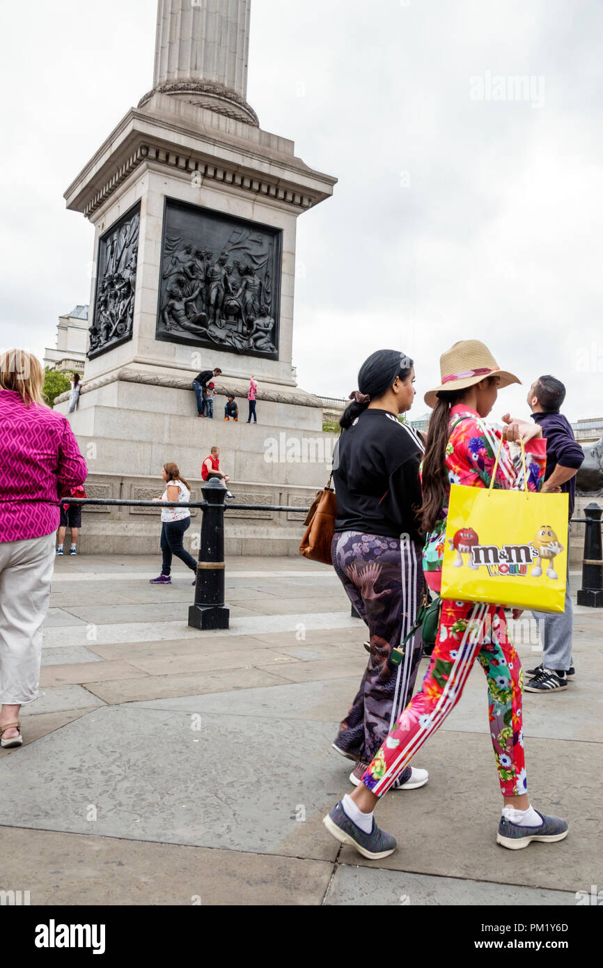 London England, Großbritannien, Großbritannien, Großbritannien, Trafalgar Square, Nelson's Column, Monument, Sockel, bronzene Relieftafel, Schwarze Afrikanische Afrikaner et Stockfoto