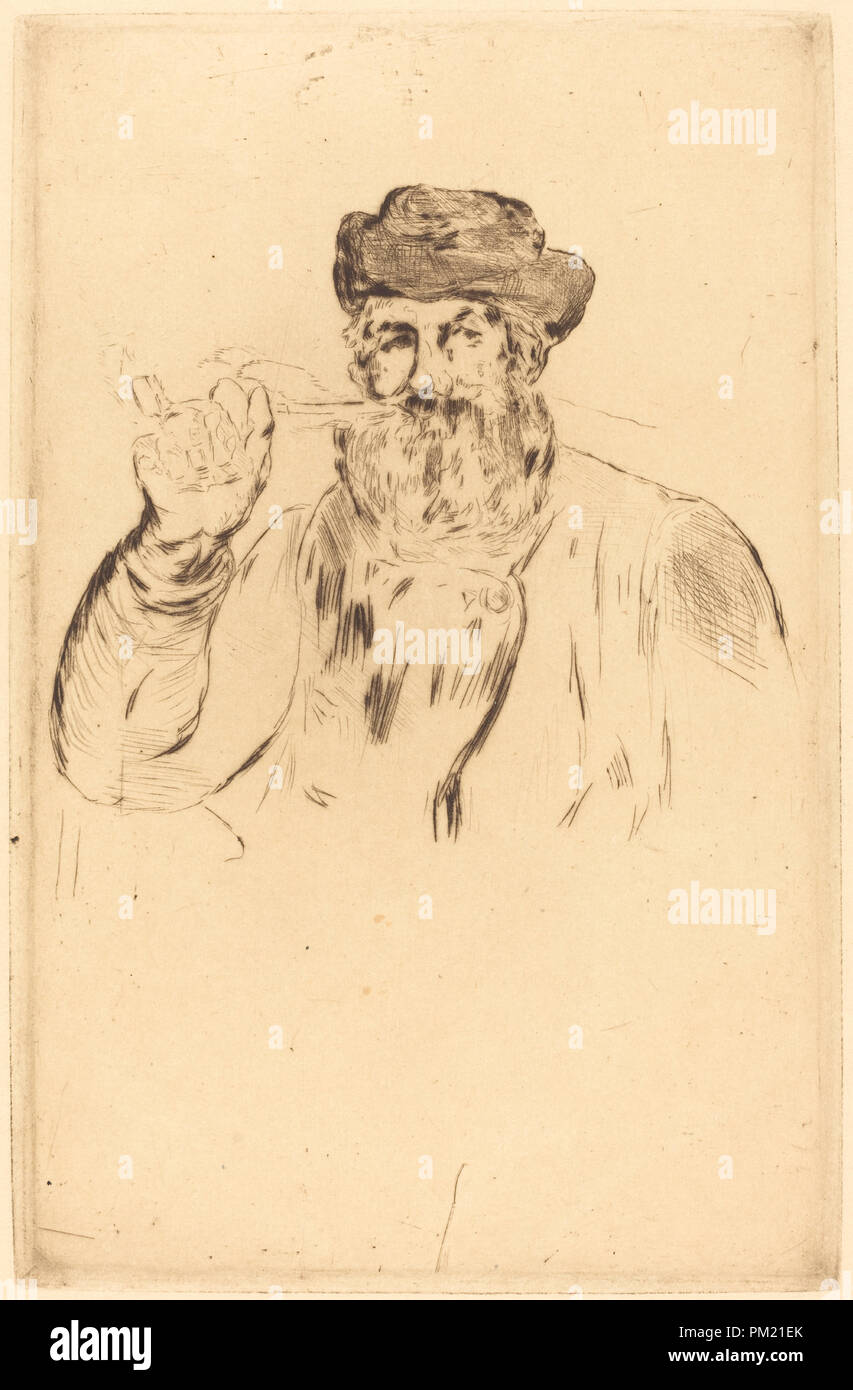 Der Raucher (Le fumeur). Stand: 1866. Medium: Radierung und Kaltnadel. Museum: Nationalgalerie, Washington DC. Autor: Edouard Manet. Stockfoto