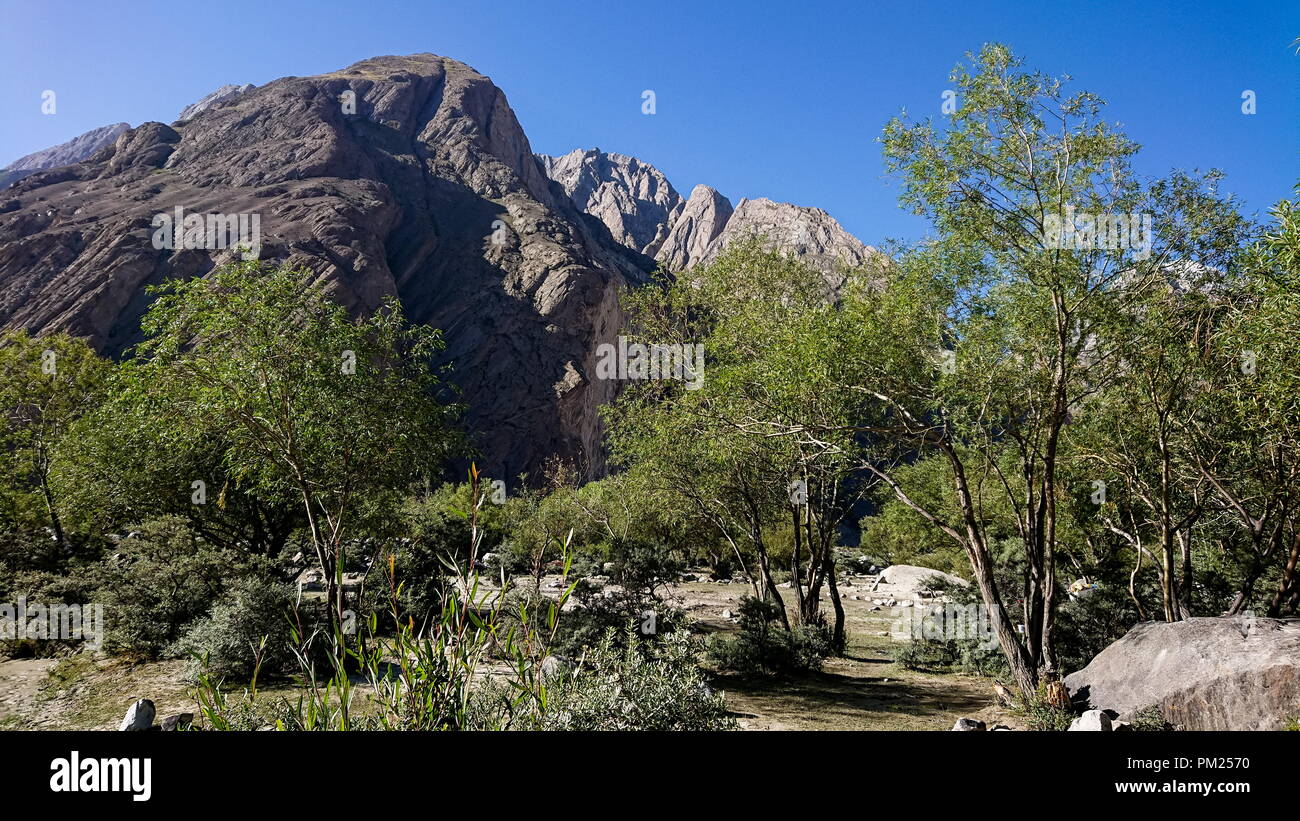 Landschaft von Skardu Dorf im Sommer, Gilgit Baltistan, Pakistan, Asien Stockfoto