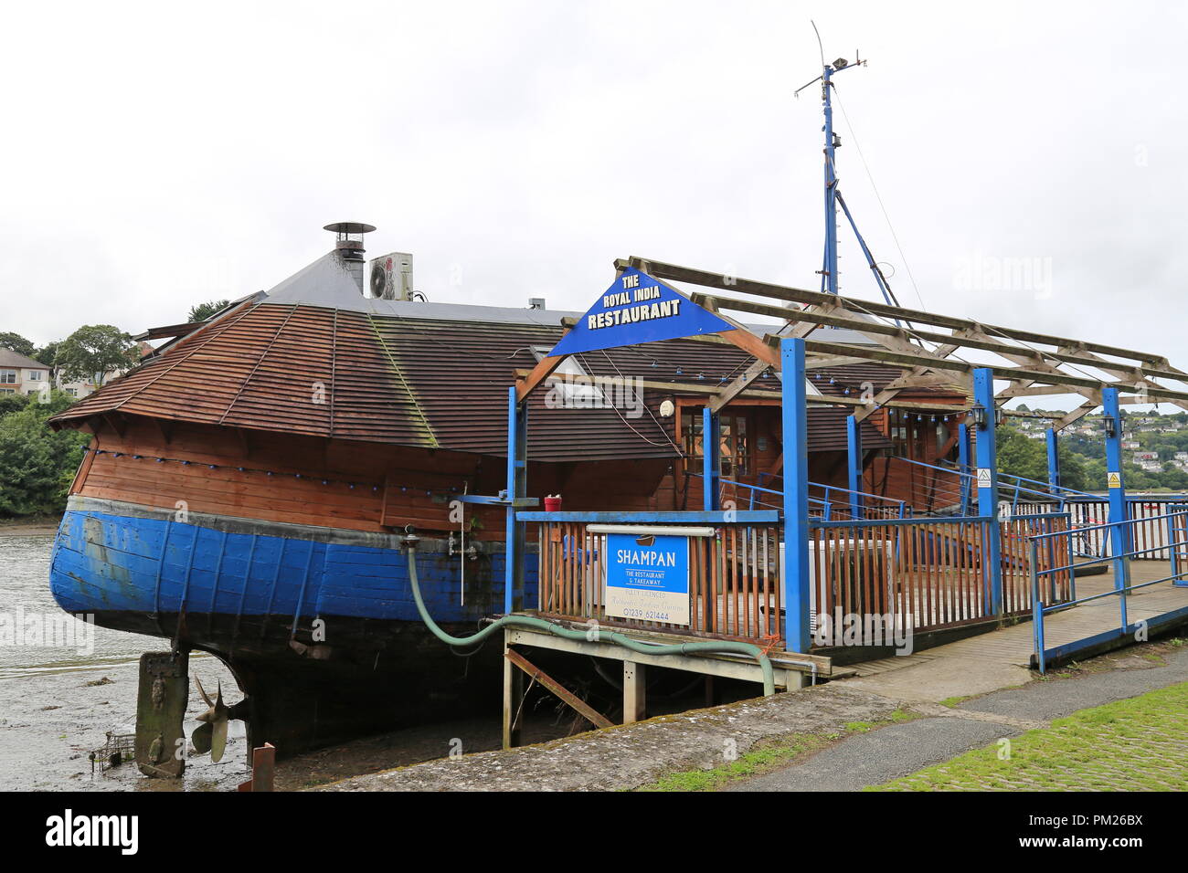 Shampan indischen Restaurant, Quay Street, Strickjacke, Cardigan Bay, Ceredigion, Wales, Großbritannien, USA, UK, Europa Stockfoto