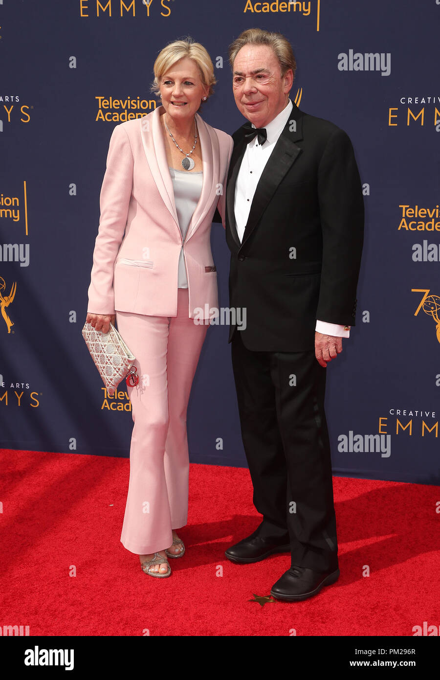 Los Angeles, Kalifornien, USA. 9 Sep, 2018. 09. September 2018 - Los Angeles, Kalifornien - Madeleine Gurdon, Sir Andrew Lloyd Webber. 2018 Creative Arts Emmy Awards - Tag 2 auf der Microsoft Theatre L.A. statt Leben. Photo Credit: Faye Sadou/AdMedia Credit: Faye Sadou/AdMedia/ZUMA Draht/Alamy leben Nachrichten Stockfoto