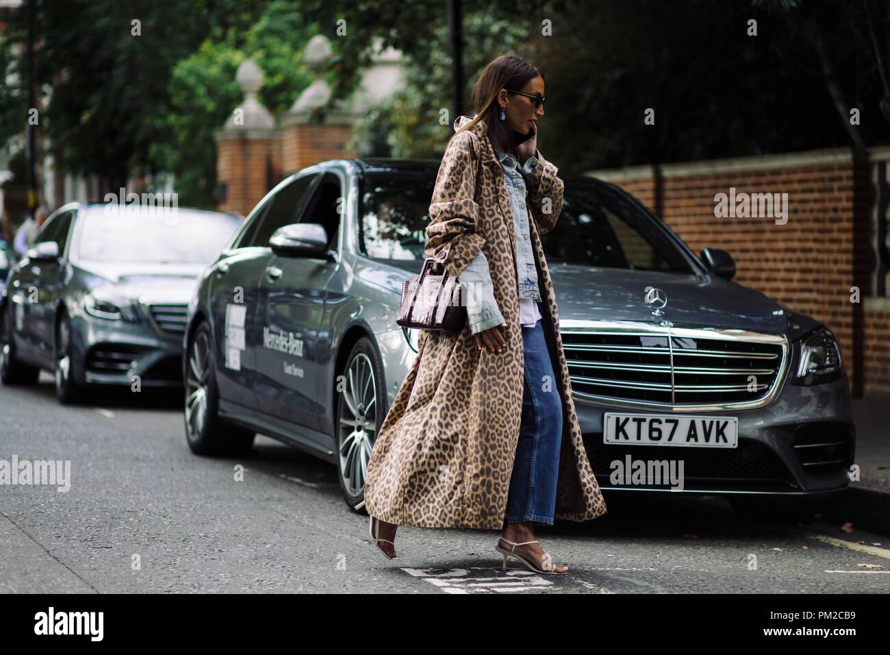 Loulou De Saison außerhalb des Preen posiert von Thornton Bregazzi Landebahn zeigen während der London Fashion Week - Sept. 16, 2018 - Foto: Start- und Landebahn Manhattan*** Nur für redaktionelle Verwendung *** | Verwendung weltweit Stockfoto