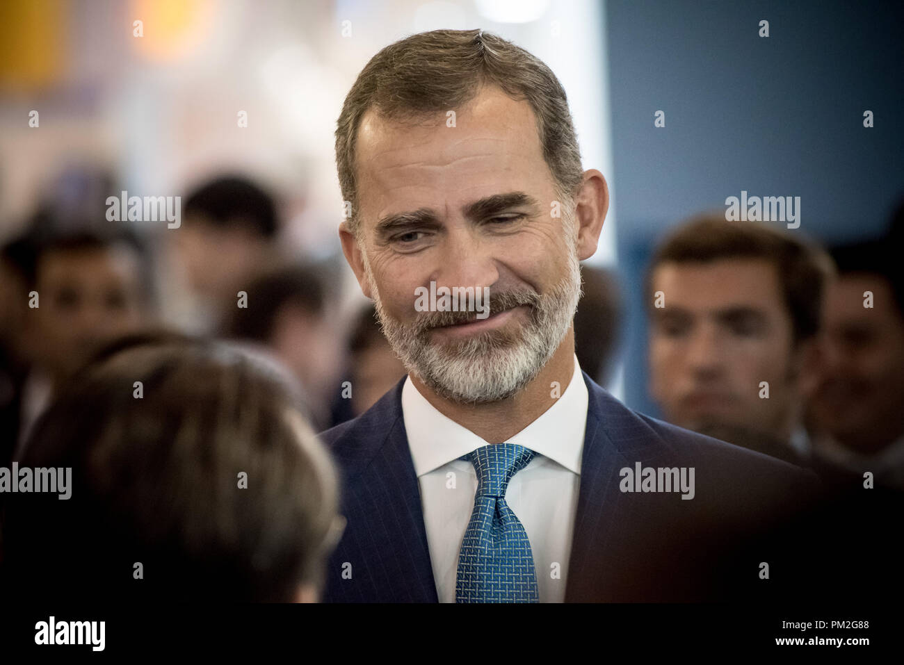 Barcelona, Spanien. September 17, 2018 - Barcelona, Katalonien, Spanien - der spanische König Felipe VI bei seinem Besuch an der Gastech Ausstellung in Barcelona. Credit: Jordi Boixareu/Alamy leben Nachrichten Stockfoto