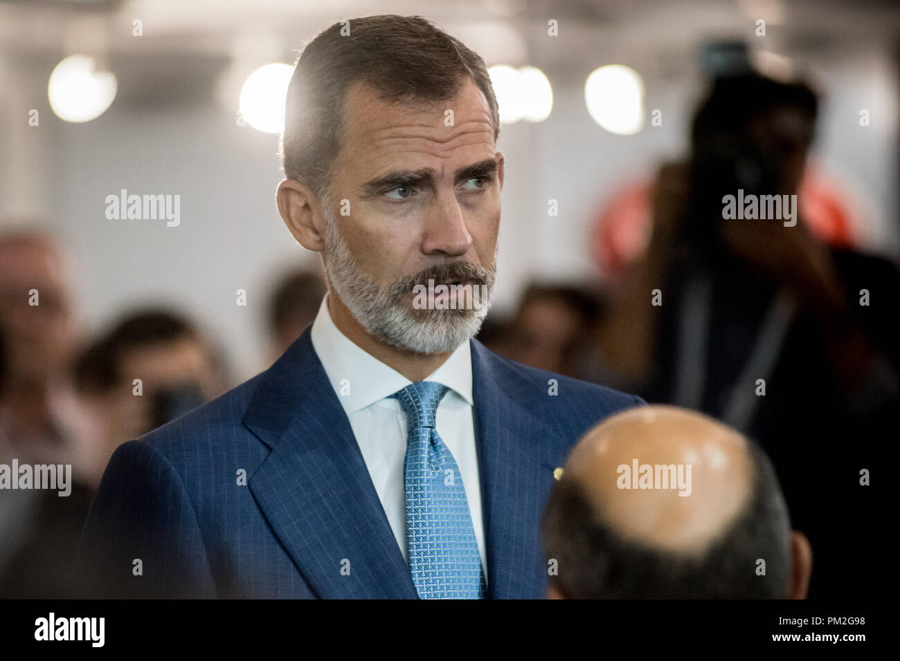 Barcelona, Spanien. September 17, 2018 - Barcelona, Katalonien, Spanien - der spanische König Felipe VI bei seinem Besuch an der Gastech Ausstellung in Barcelona. Credit: Jordi Boixareu/Alamy leben Nachrichten Stockfoto