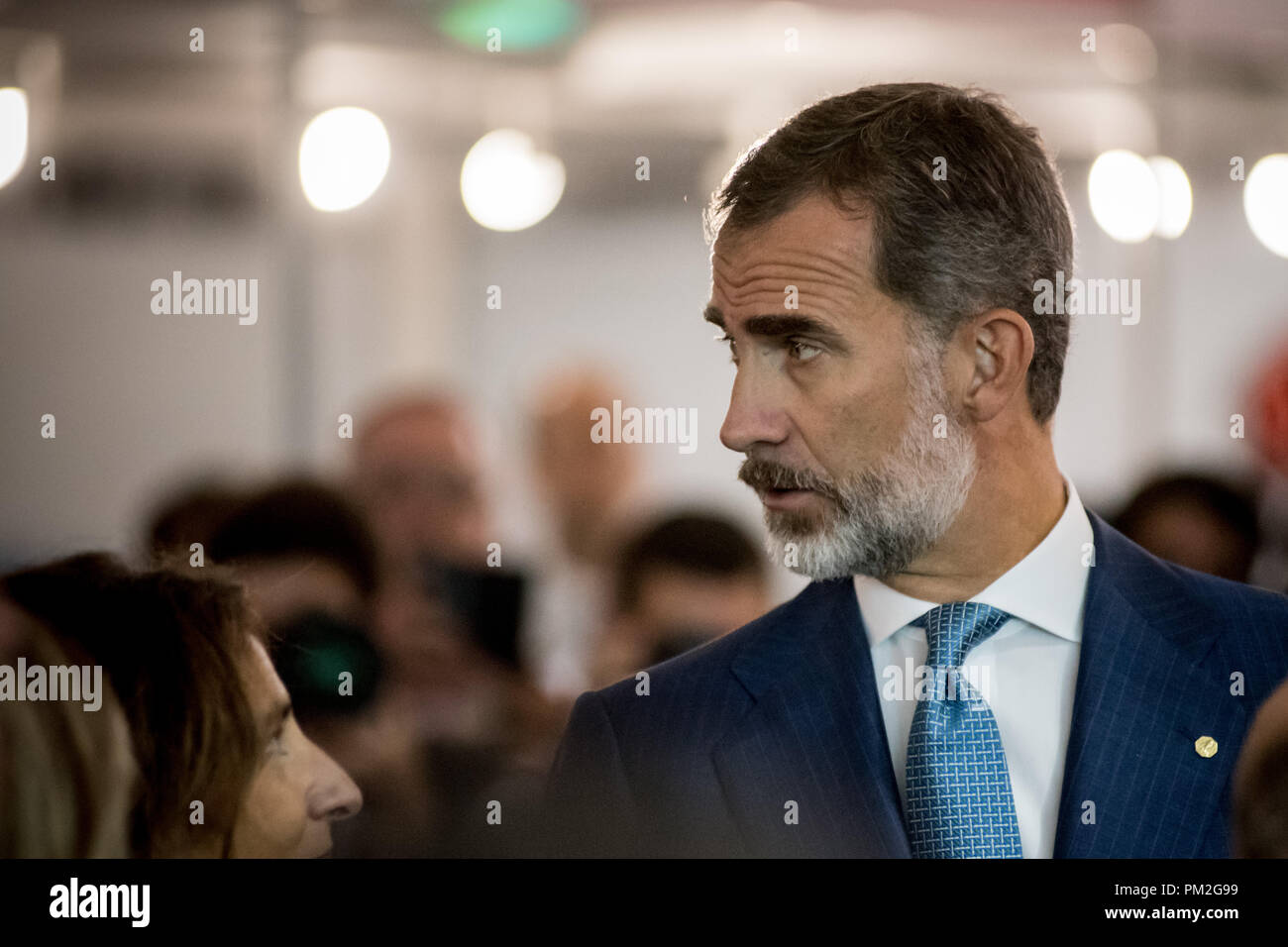 Barcelona, Spanien. September 17, 2018 - Barcelona, Katalonien, Spanien - der spanische König Felipe VI bei seinem Besuch an der Gastech Ausstellung in Barcelona. Credit: Jordi Boixareu/Alamy leben Nachrichten Stockfoto