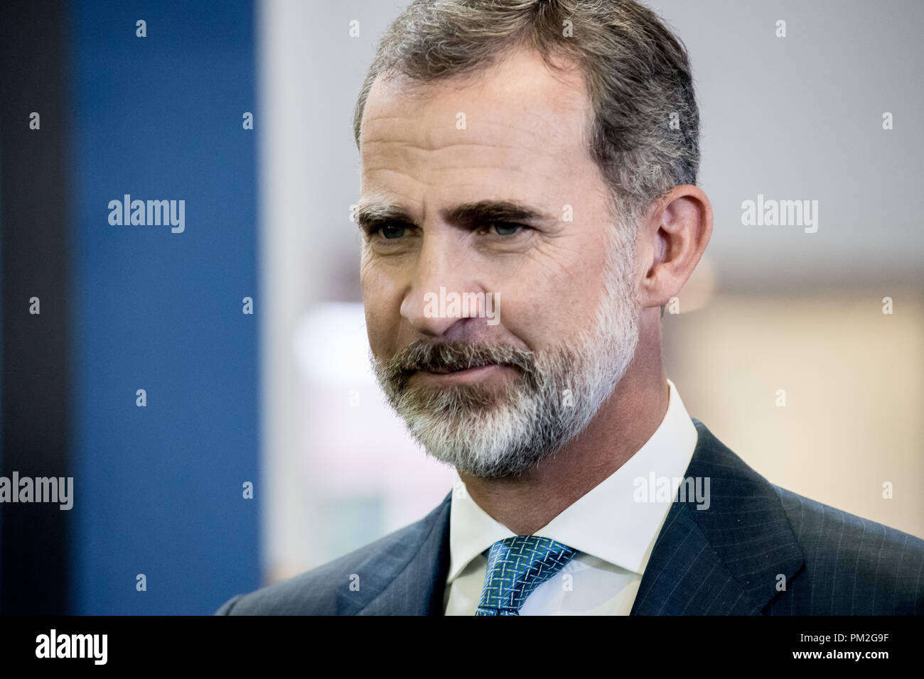 Barcelona, Spanien. September 17, 2018 - Barcelona, Katalonien, Spanien - der spanische König Felipe VI bei seinem Besuch an der Gastech Ausstellung in Barcelona. Credit: Jordi Boixareu/Alamy leben Nachrichten Stockfoto