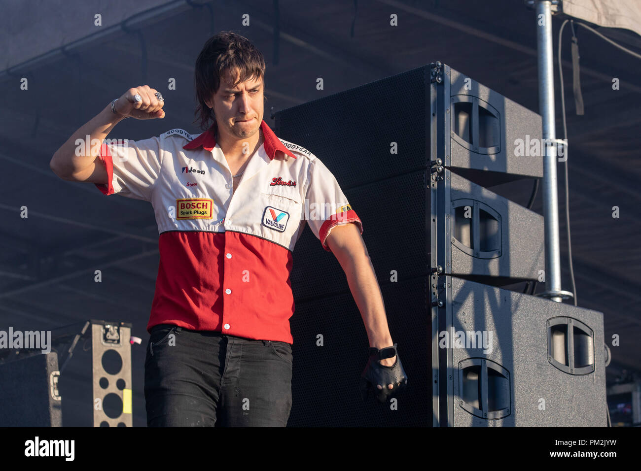 Chicago, Illinois, USA. 15 Sep, 2018. JULIAN CASABLANCAS Der Voidz während Riot Fest am Douglas Park in Chicago, Illinois Credit: Daniel DeSlover/ZUMA Draht/Alamy leben Nachrichten Stockfoto